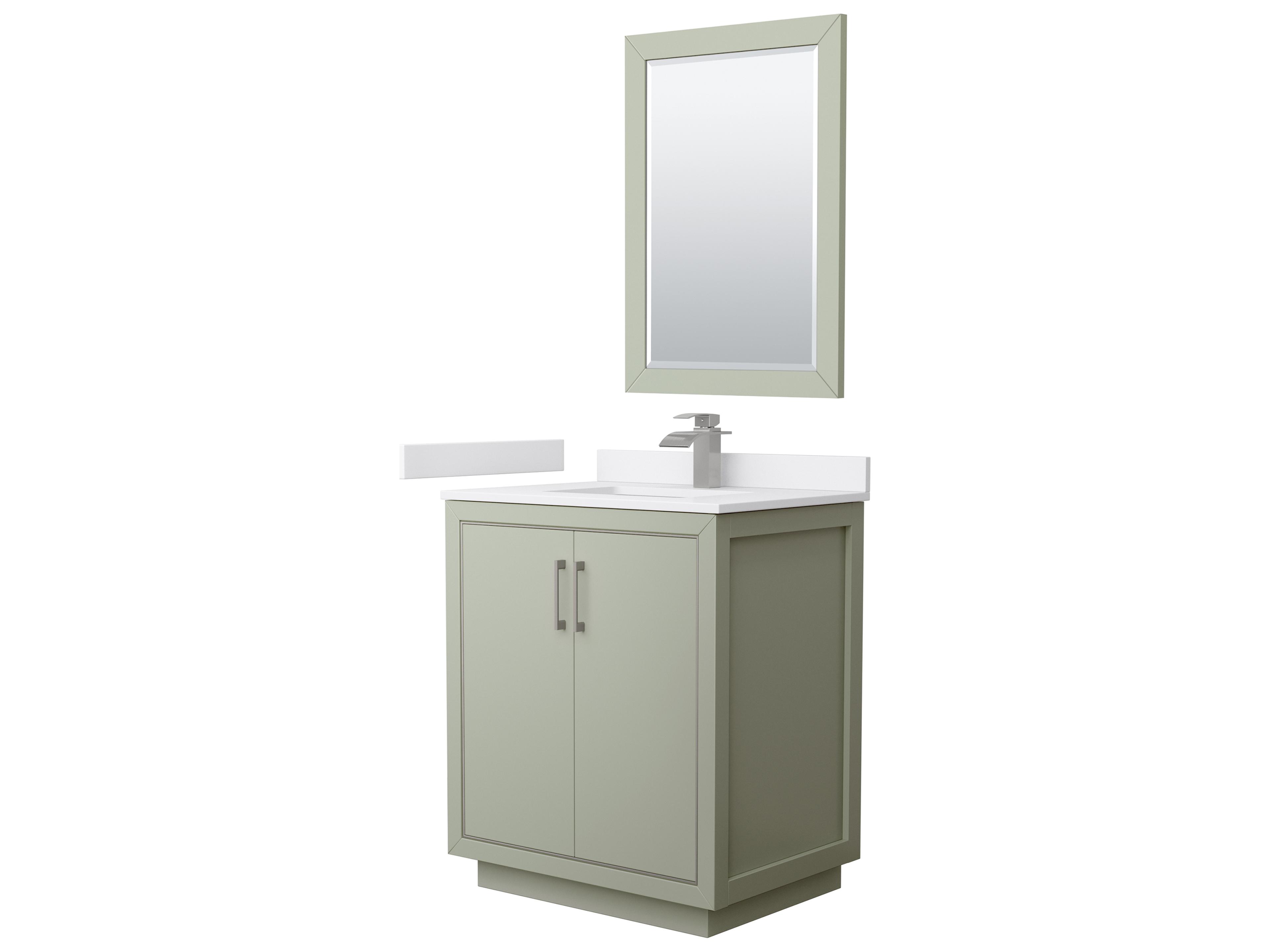 Wyndham Collection Icon 30" Light Green Vanity with 24" Mirror