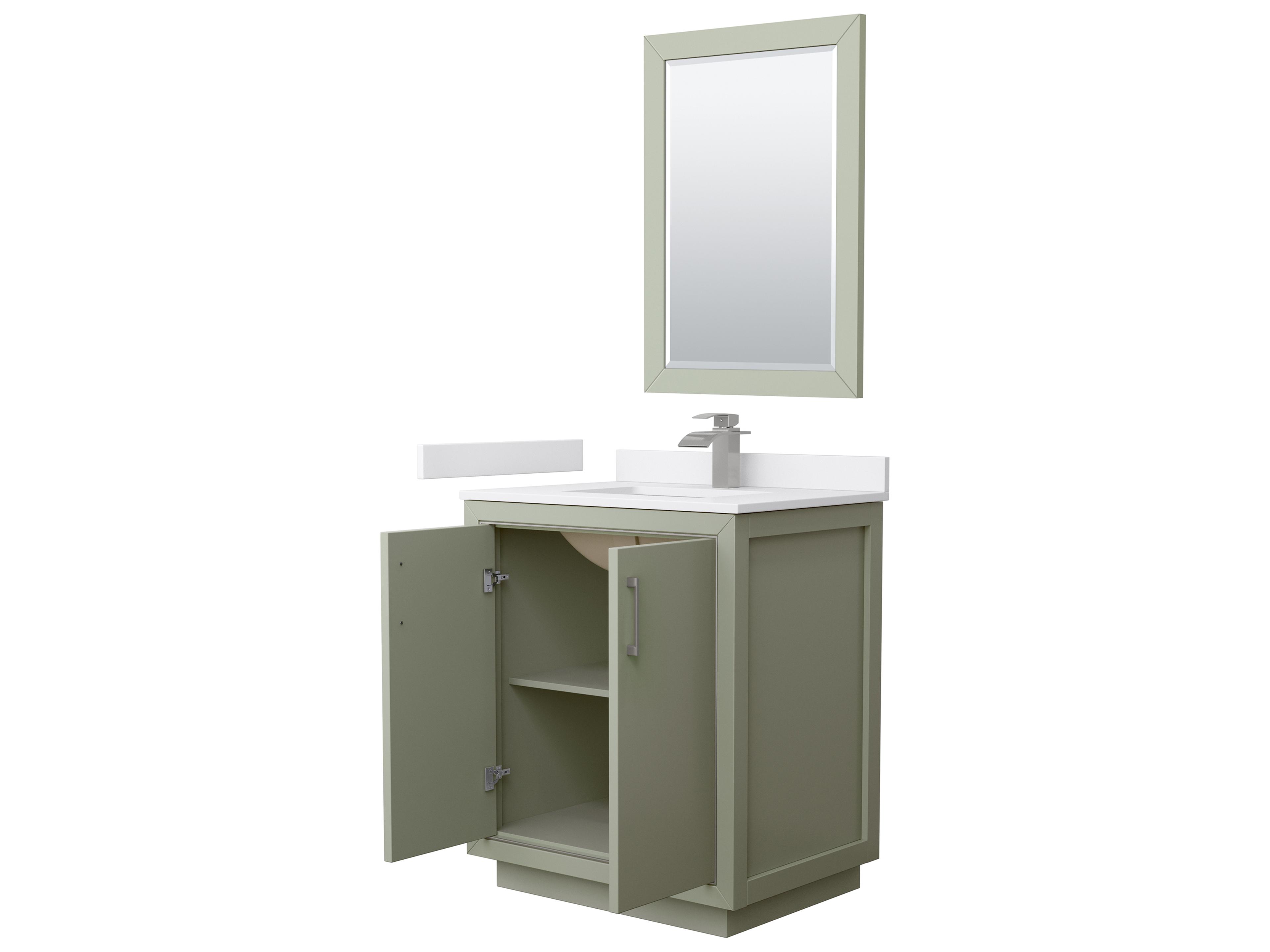 Wyndham Collection Icon 30" Light Green Vanity with 24" Mirror