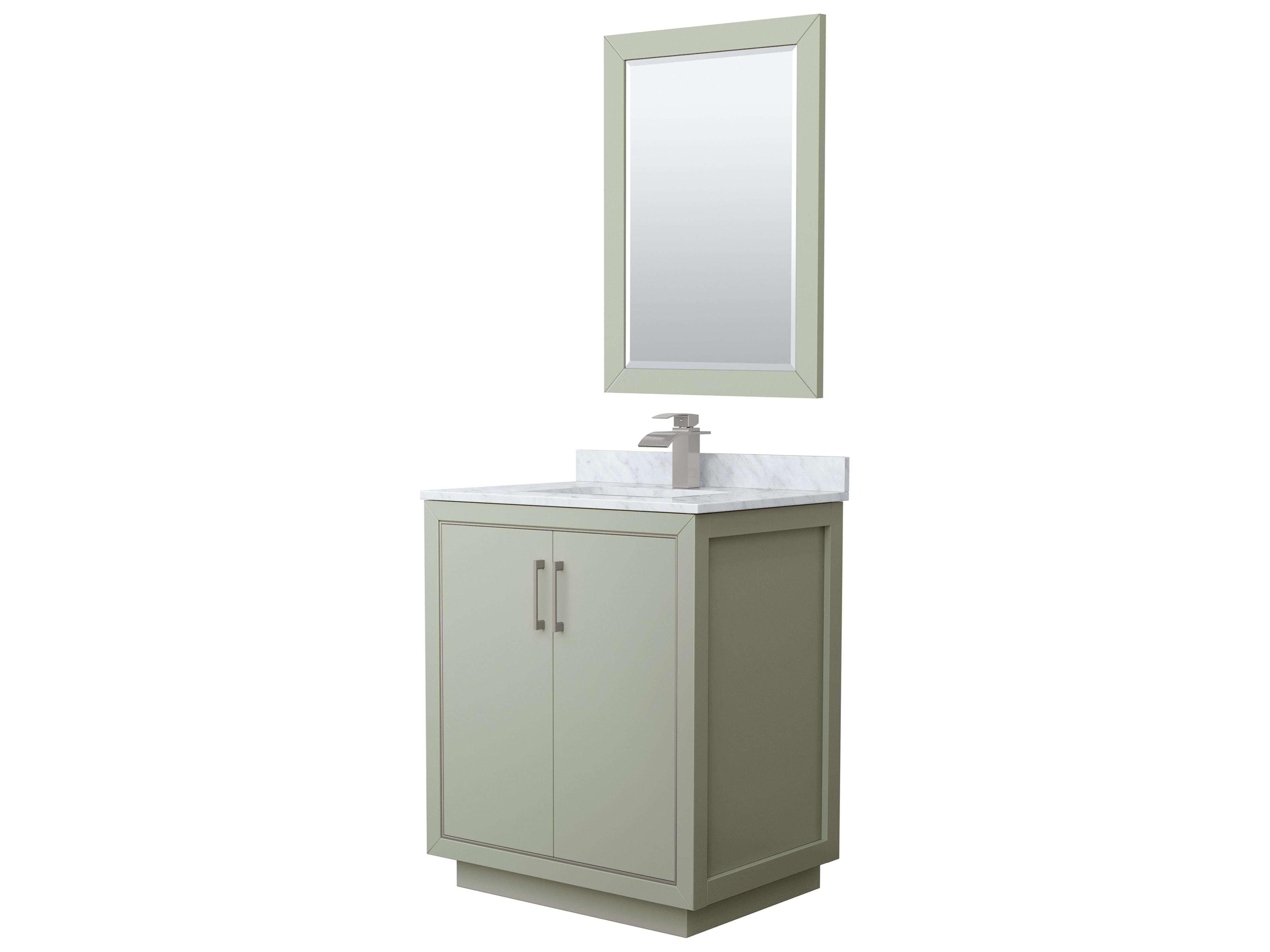 Wyndham Collection Icon 30" Light Green Vanity with 24" Mirror