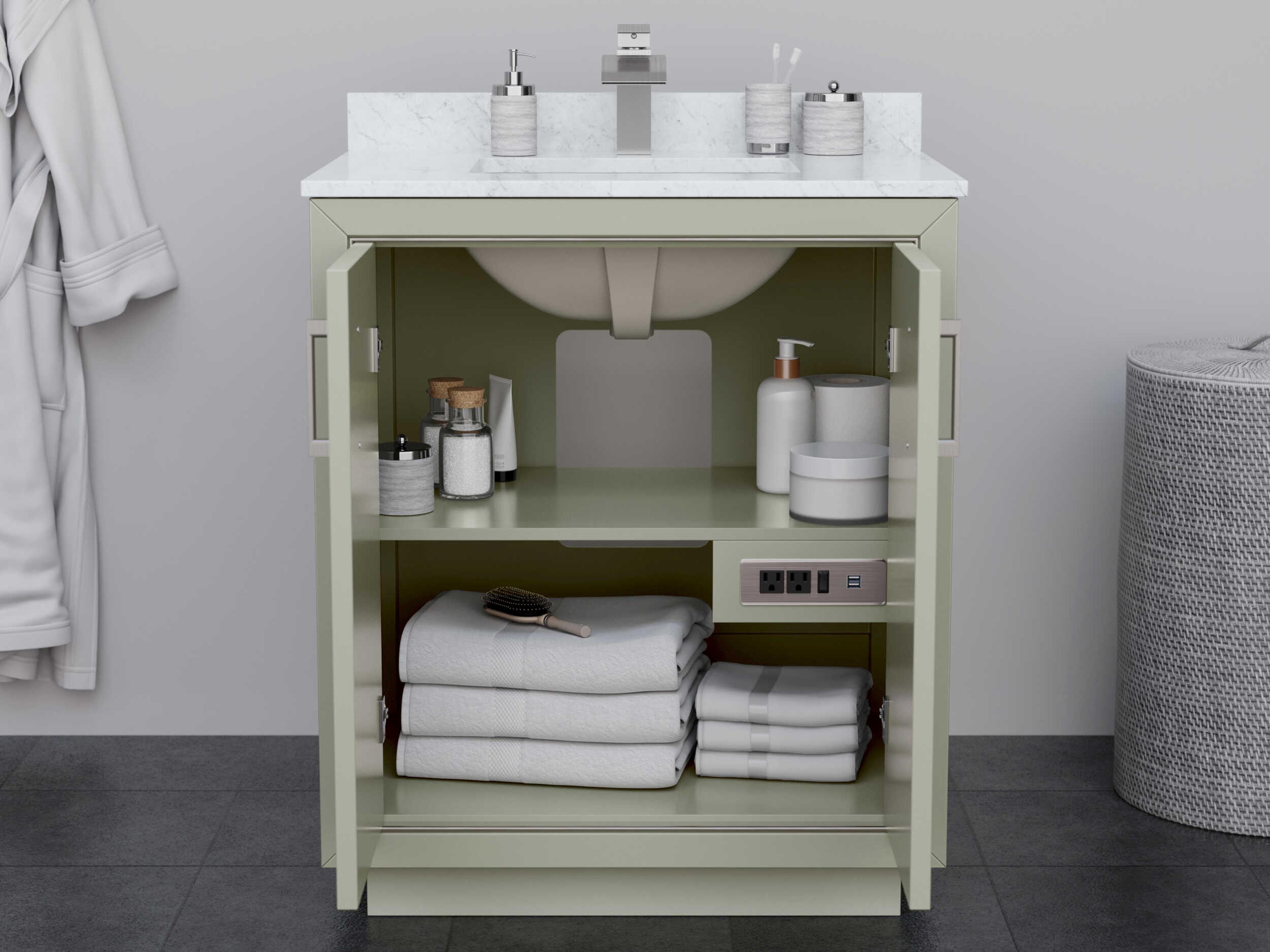 Wyndham Collection Icon 30" Light Green Vanity