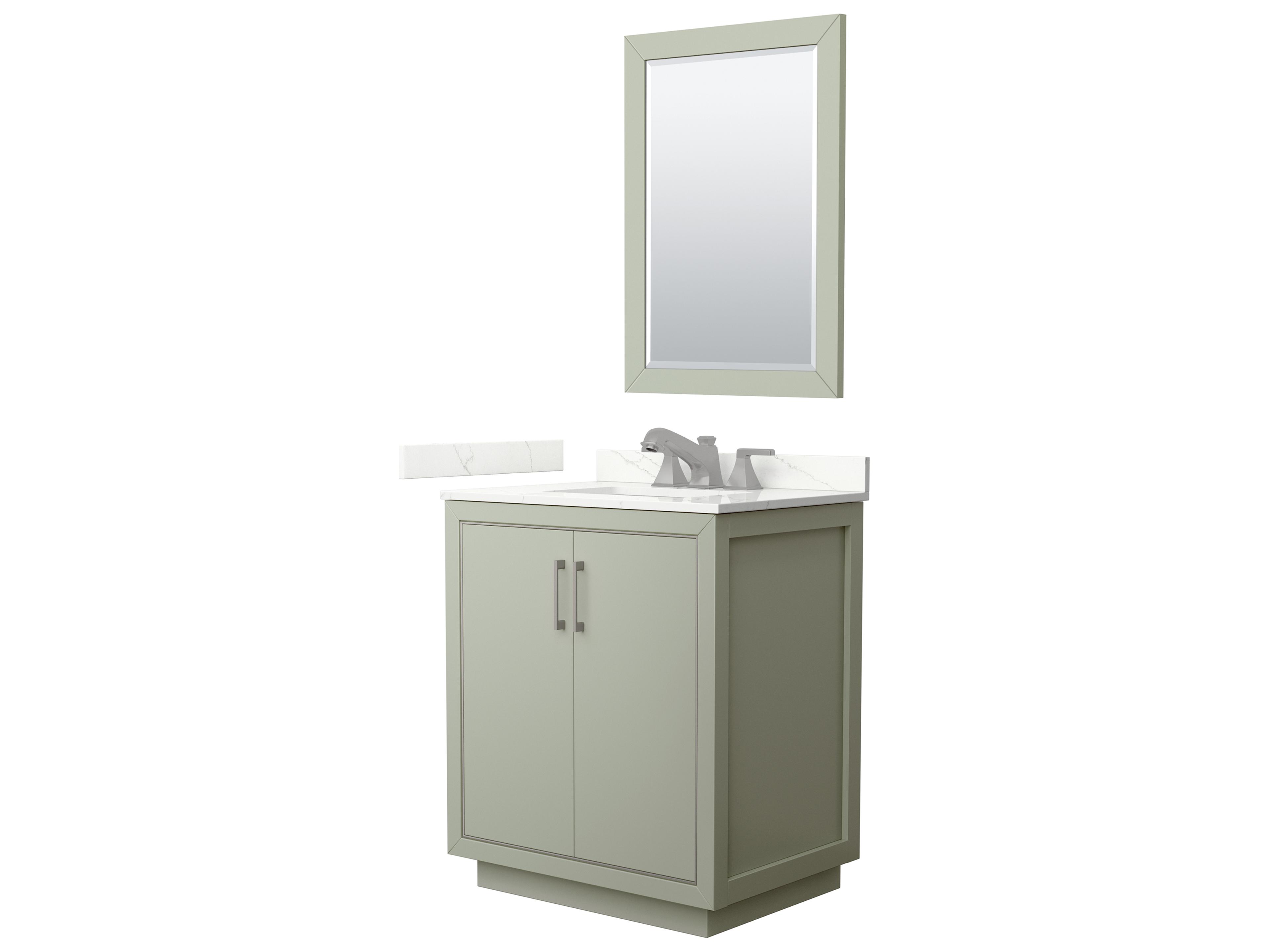 Wyndham Collection Icon 30" Light Green Vanity with 24" Mirror