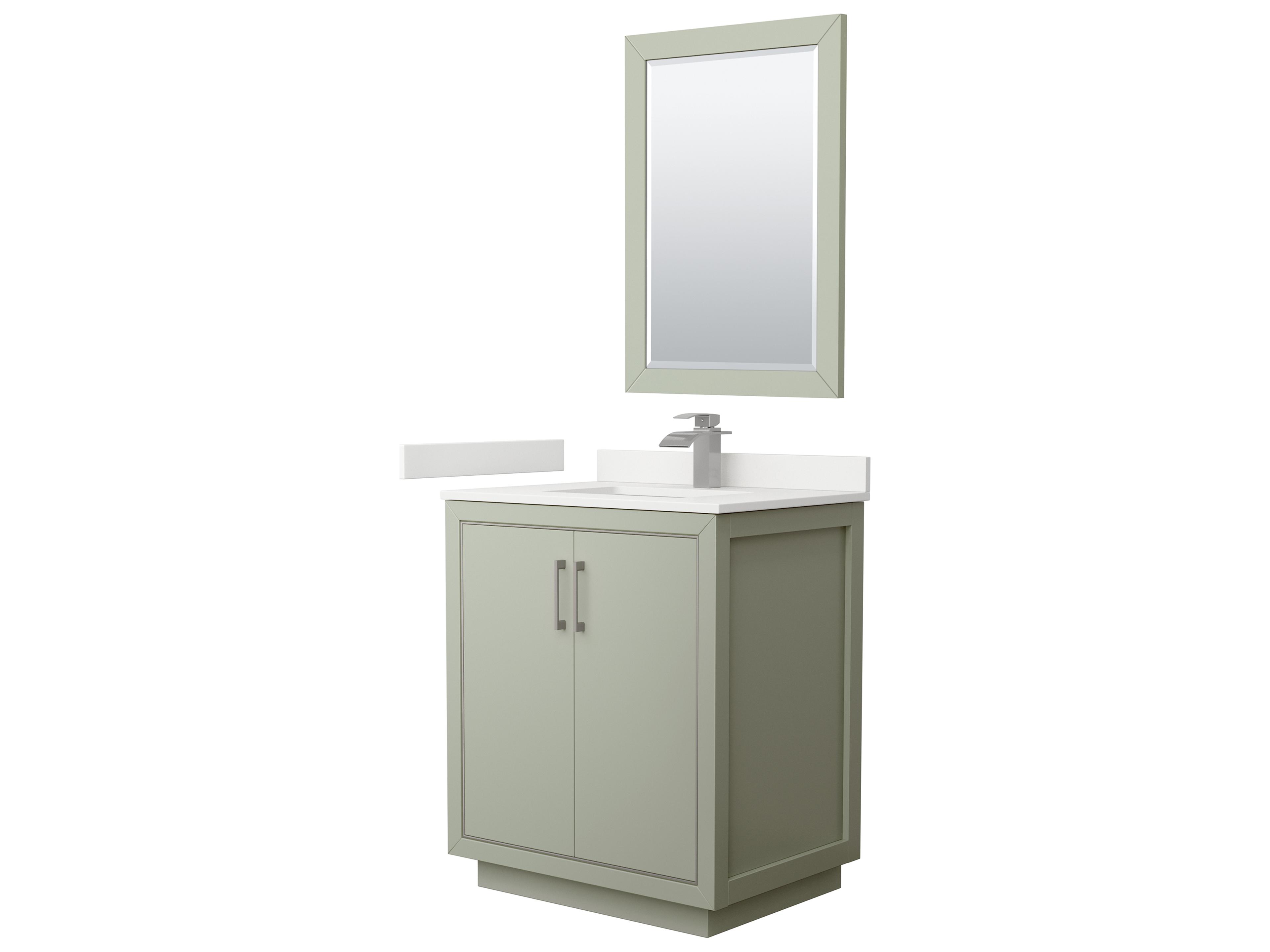 Wyndham Collection Icon 30" Light Green Vanity with 24" Mirror