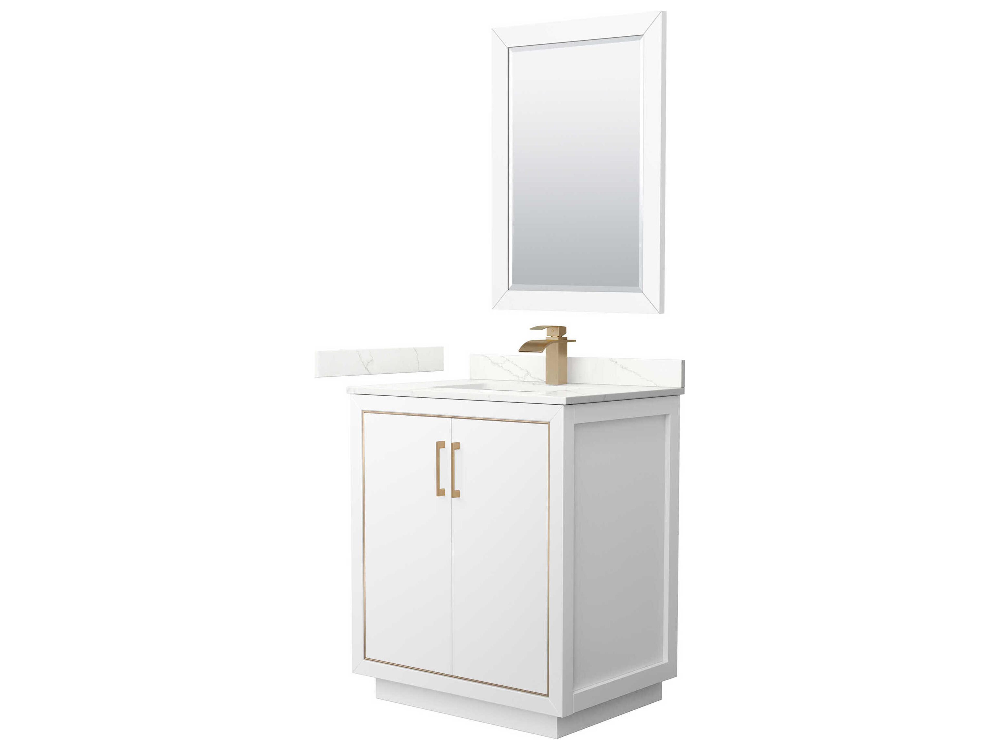 Wyndham Collection Icon 30" White Vanity with 24" Mirror