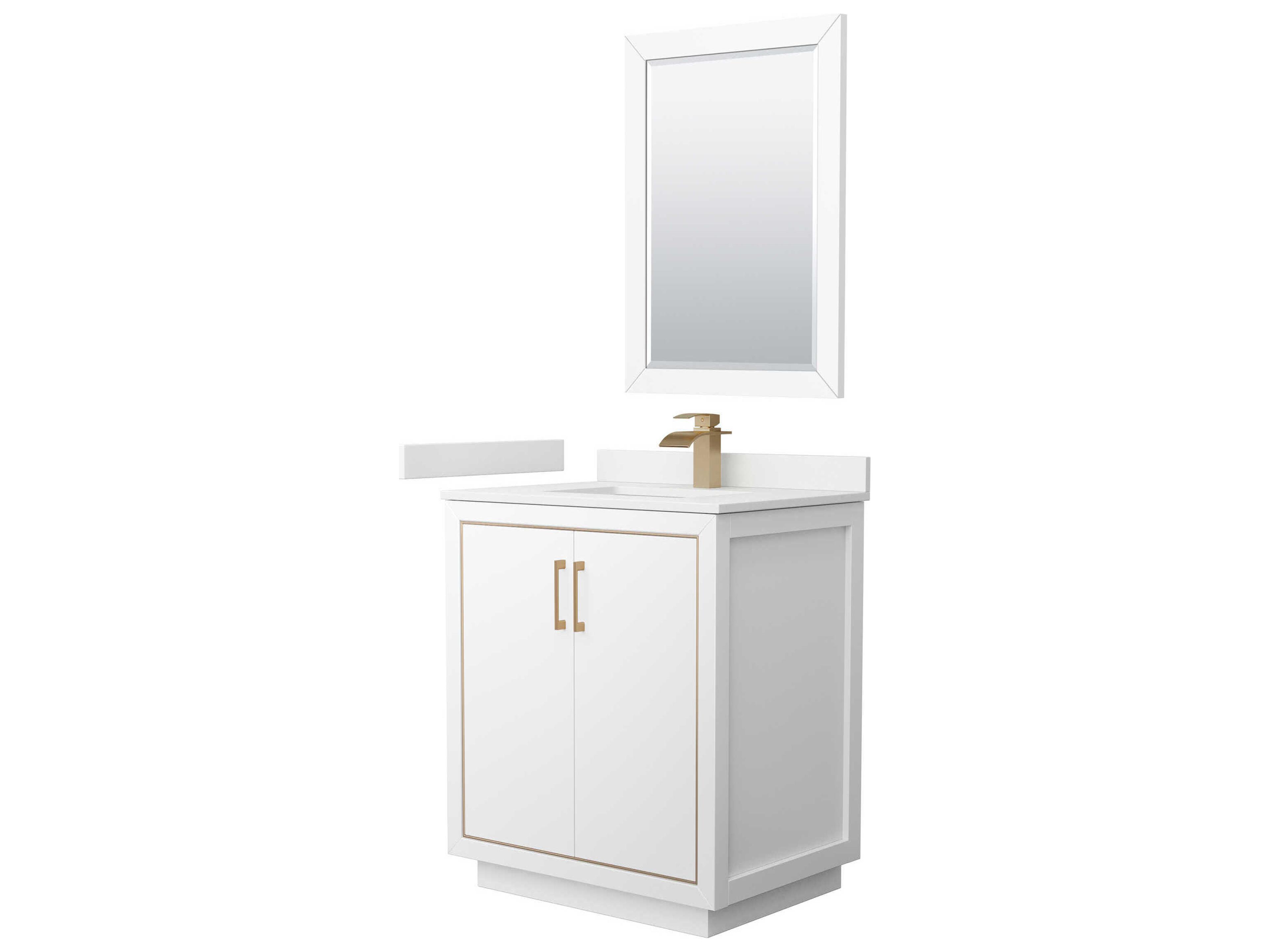 Wyndham Collection Icon 30" White Vanity with 24" Mirror