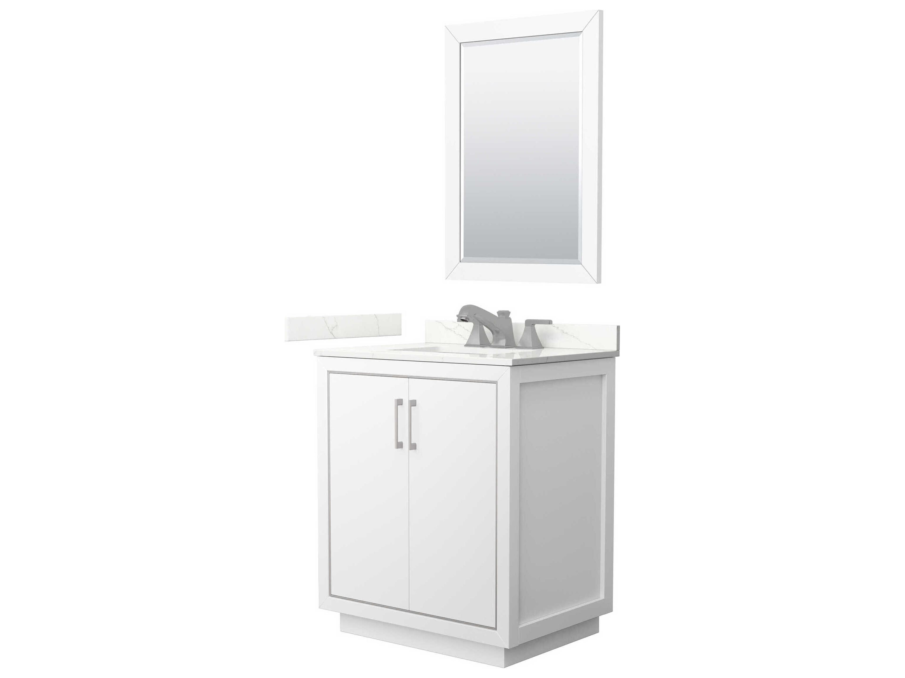 Wyndham Collection Icon 30" White Vanity with 24" Mirror