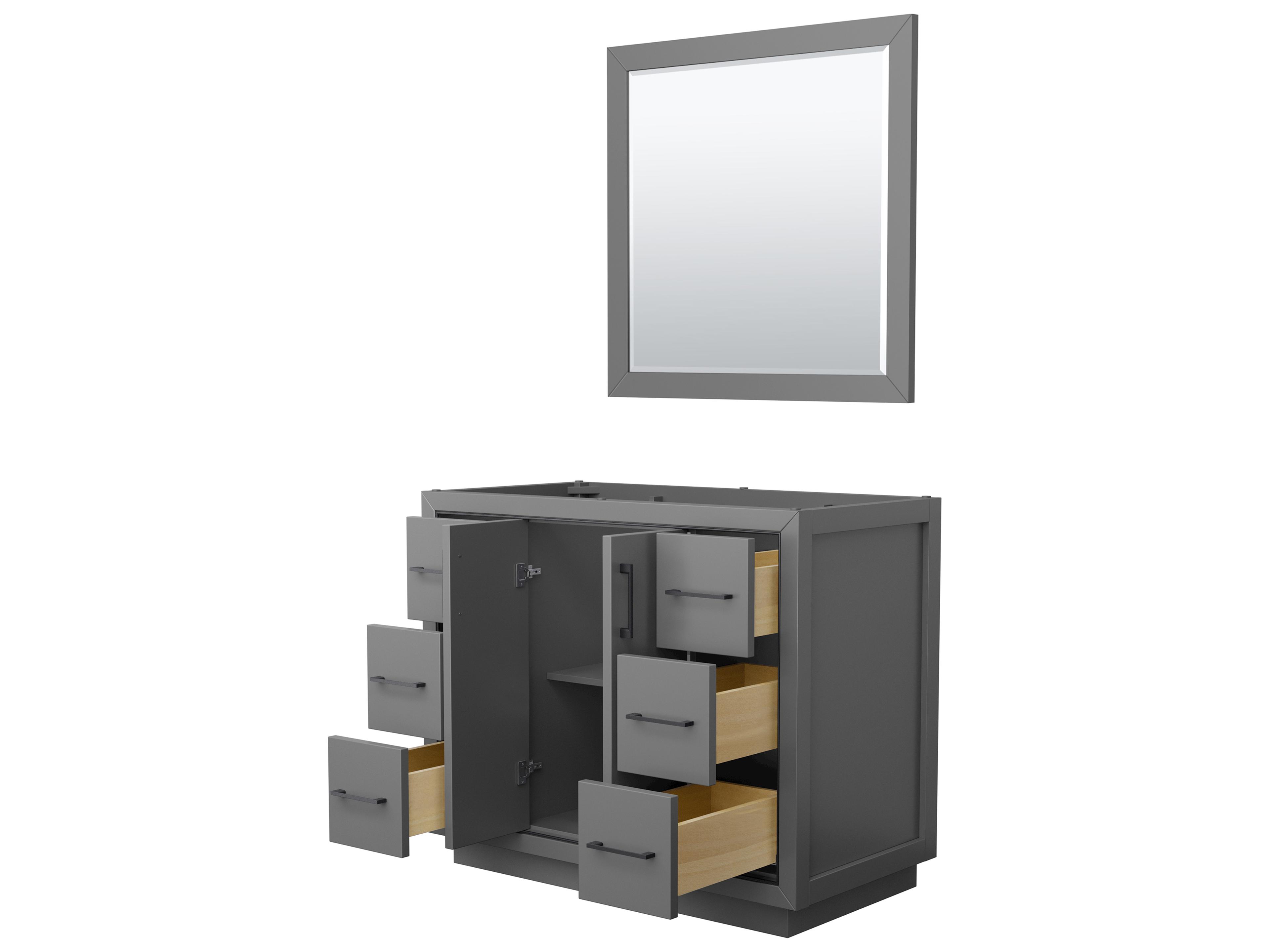 Wyndham Collection Icon 41" Dark Gray Vanity with 34" Mirror