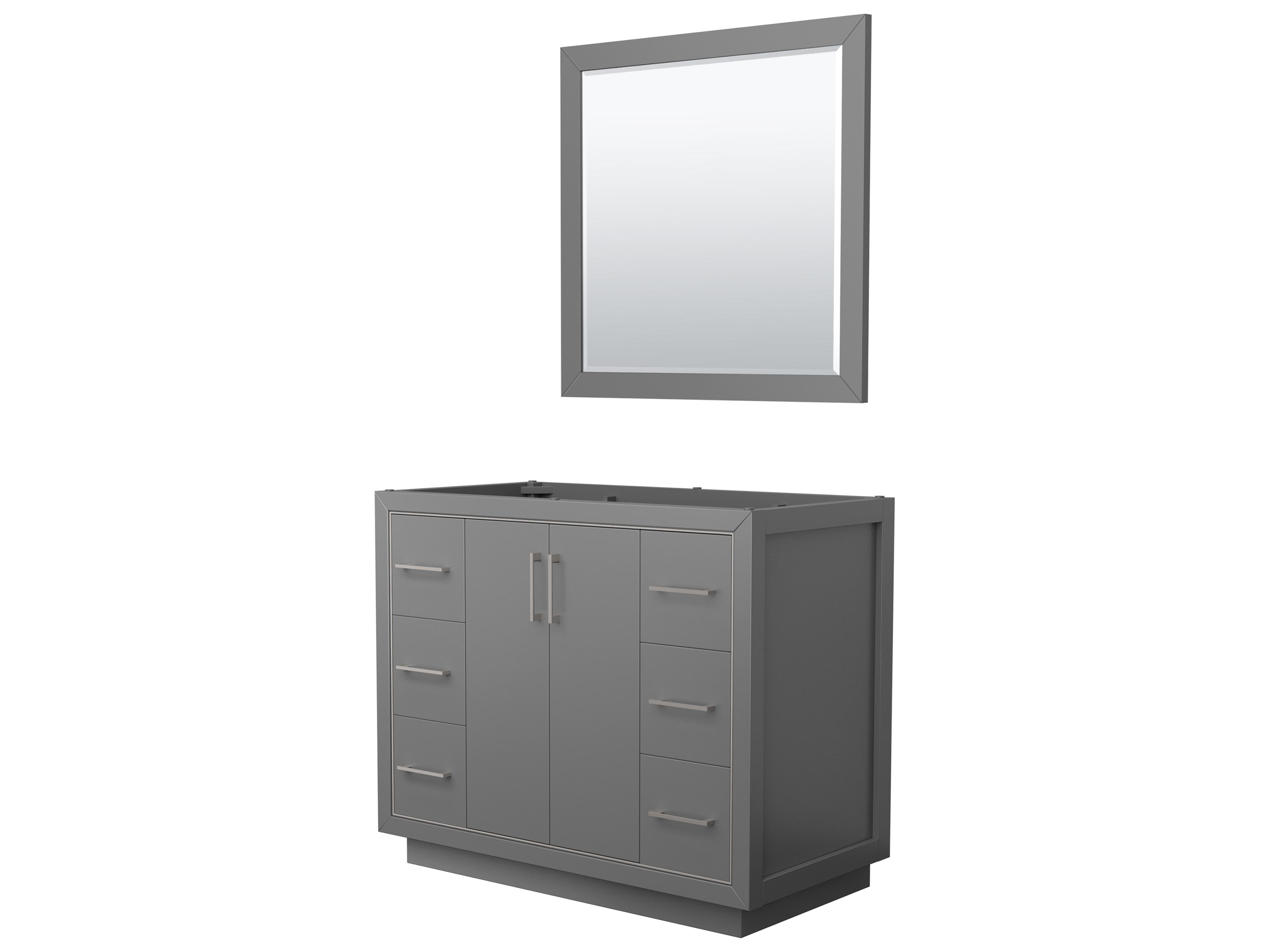 Wyndham Collection Icon 41" Dark Gray Vanity with 34" Mirror