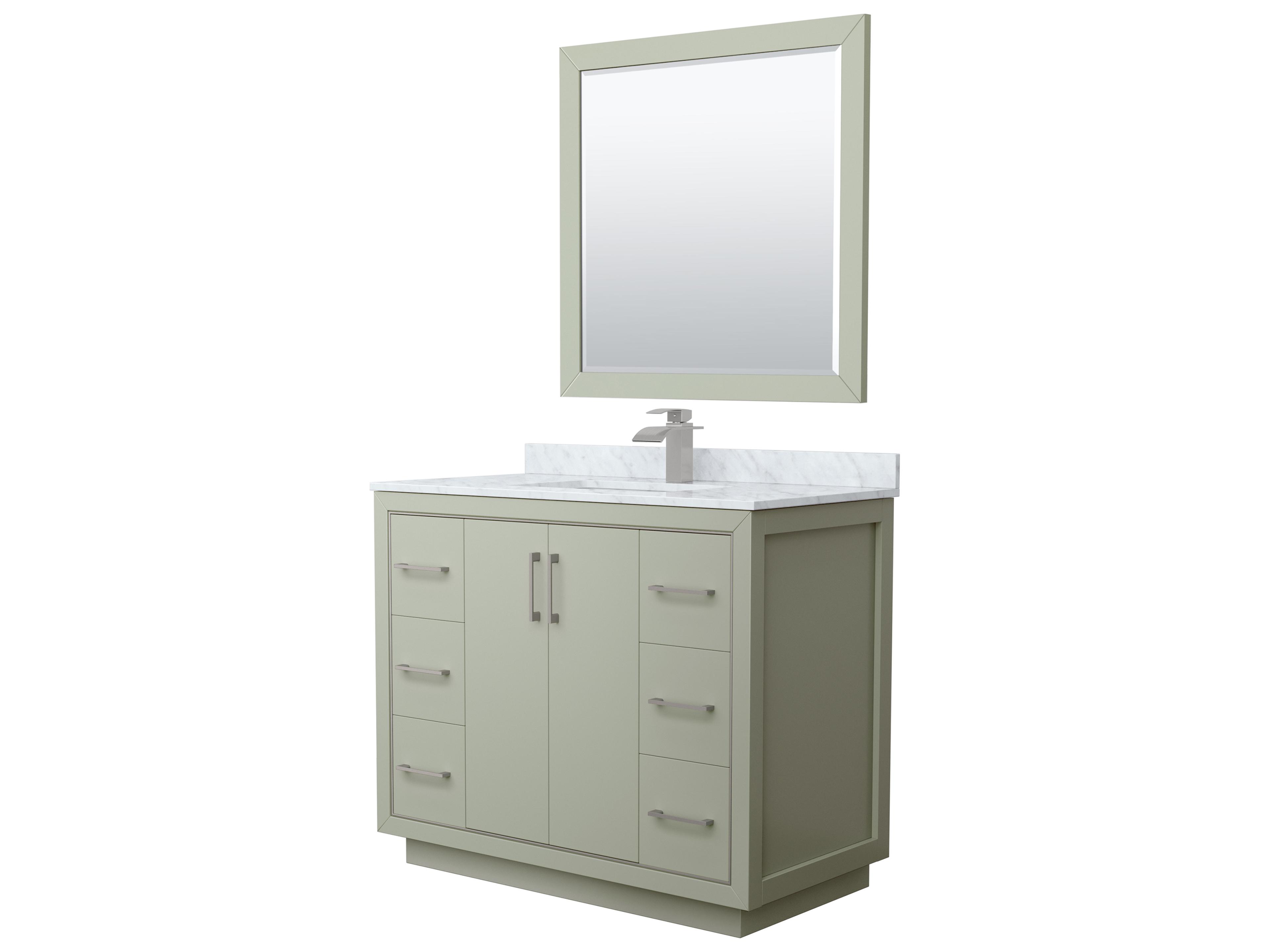 Wyndham Collection Icon 42" Light Green Vanity with 34" Mirror