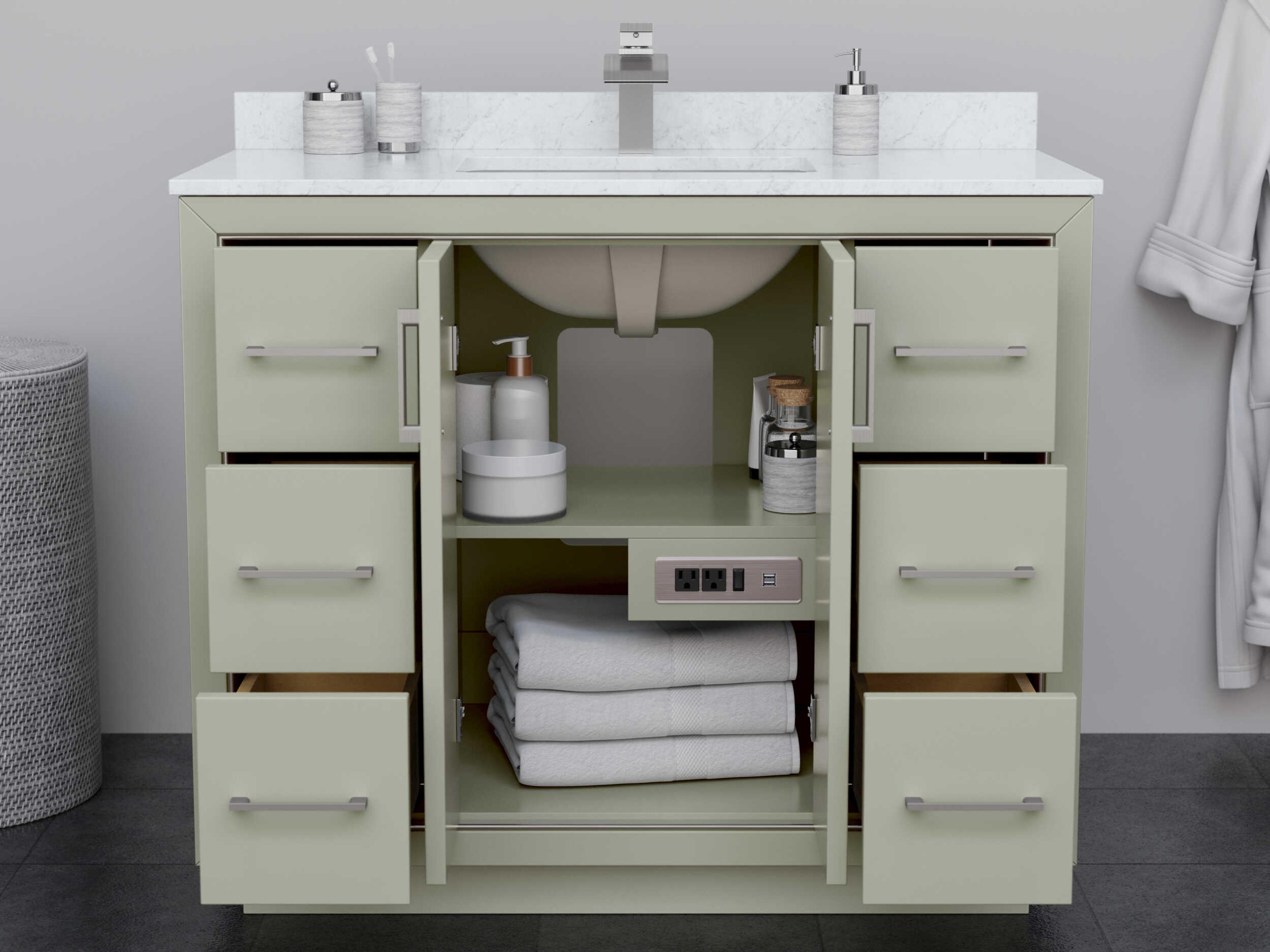 Wyndham Collection Icon 42" Light Green Vanity