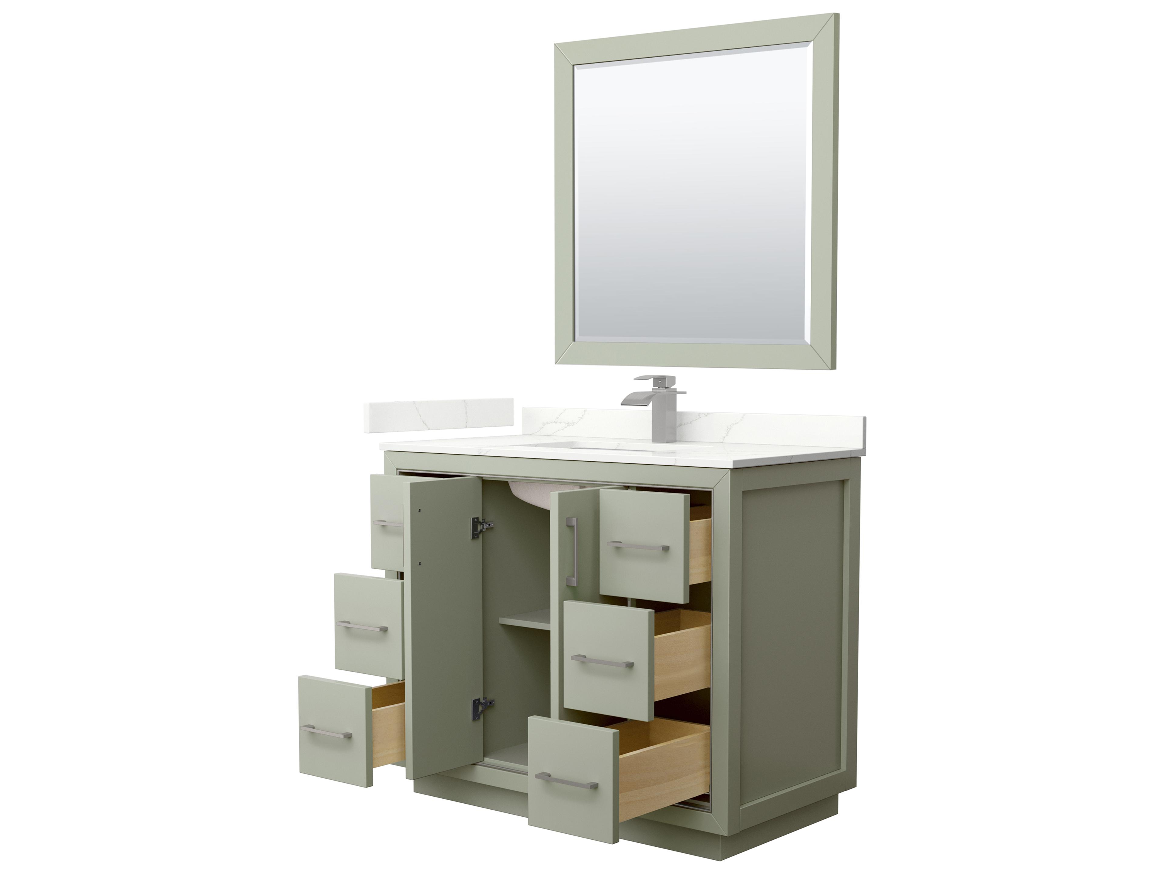 Wyndham Collection Icon 42" Light Green Vanity with 34" Mirror
