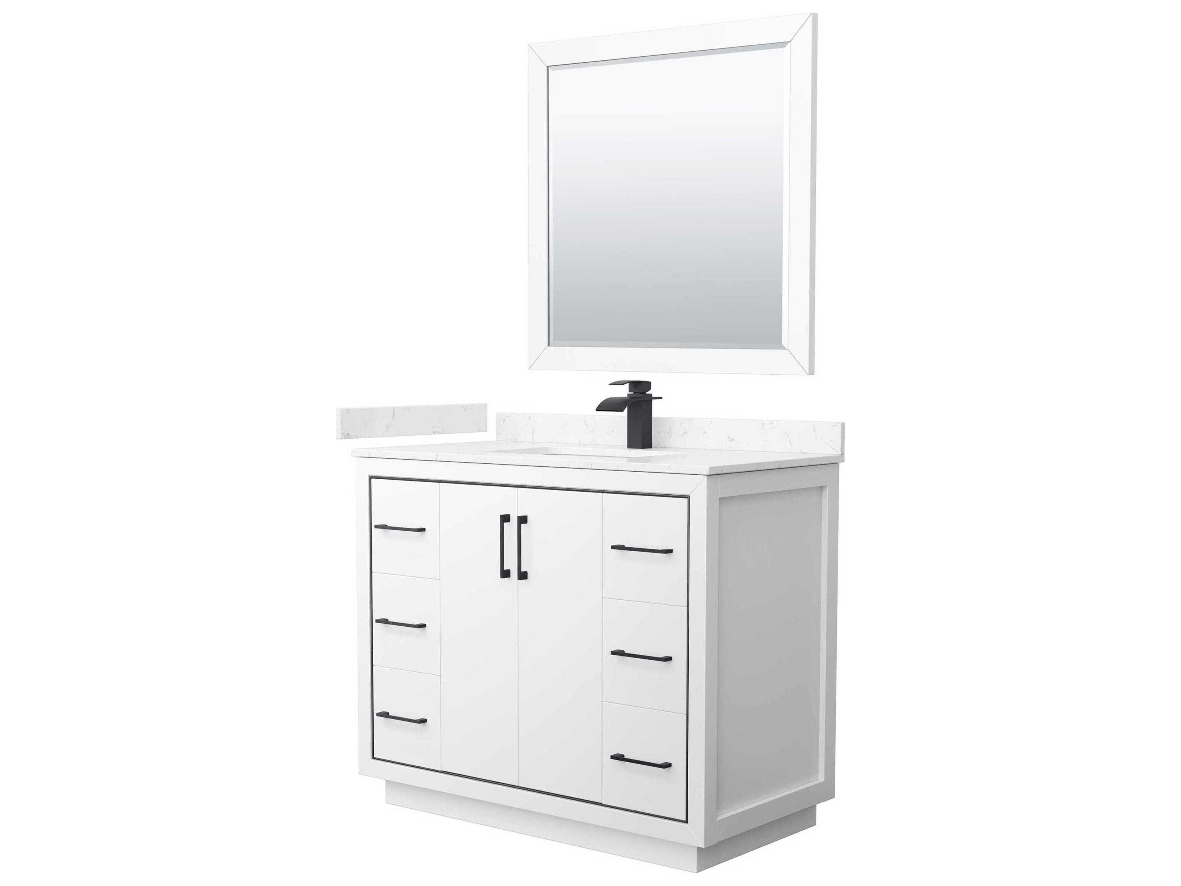 Icon 42" White Vanity with 34" Mirror