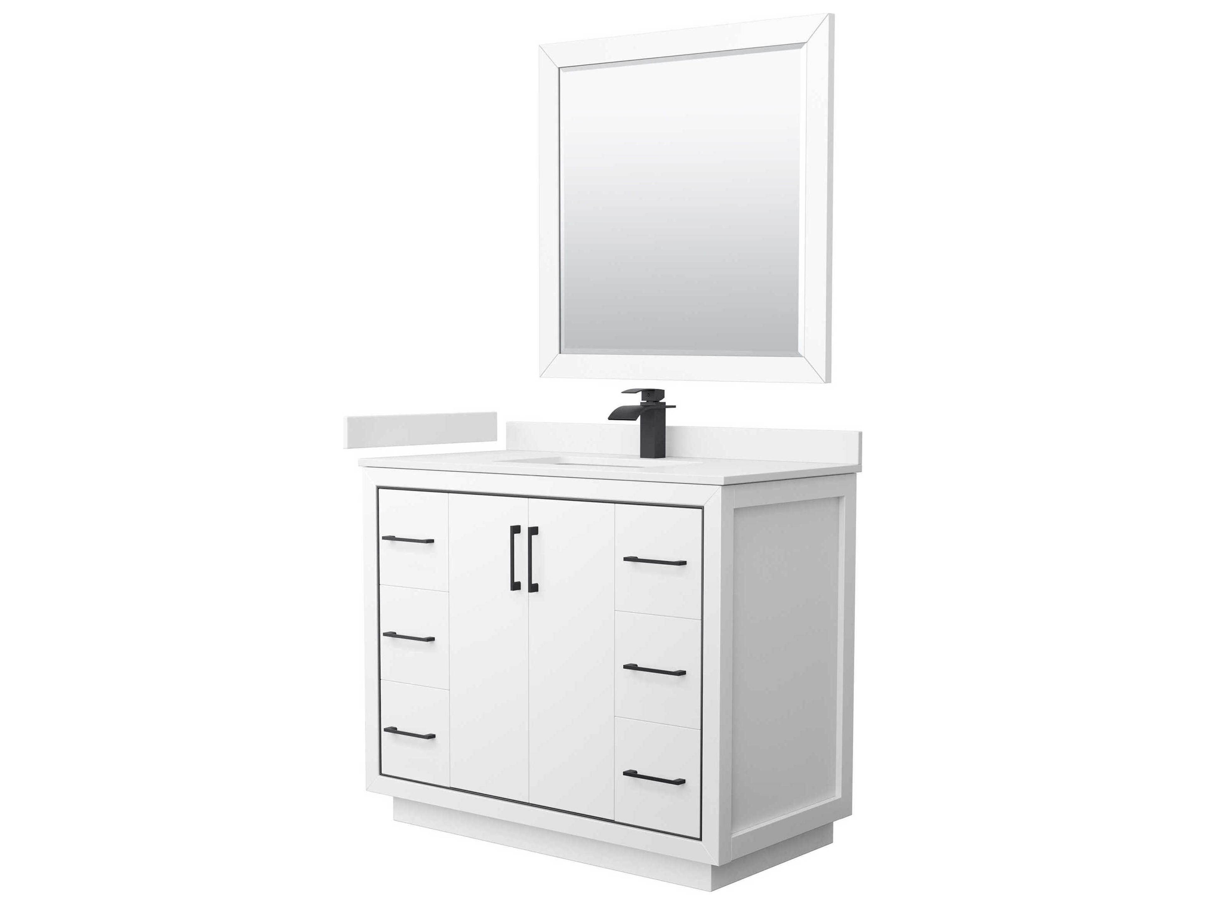Wyndham Collection Icon 42" White Vanity with 34" Mirror