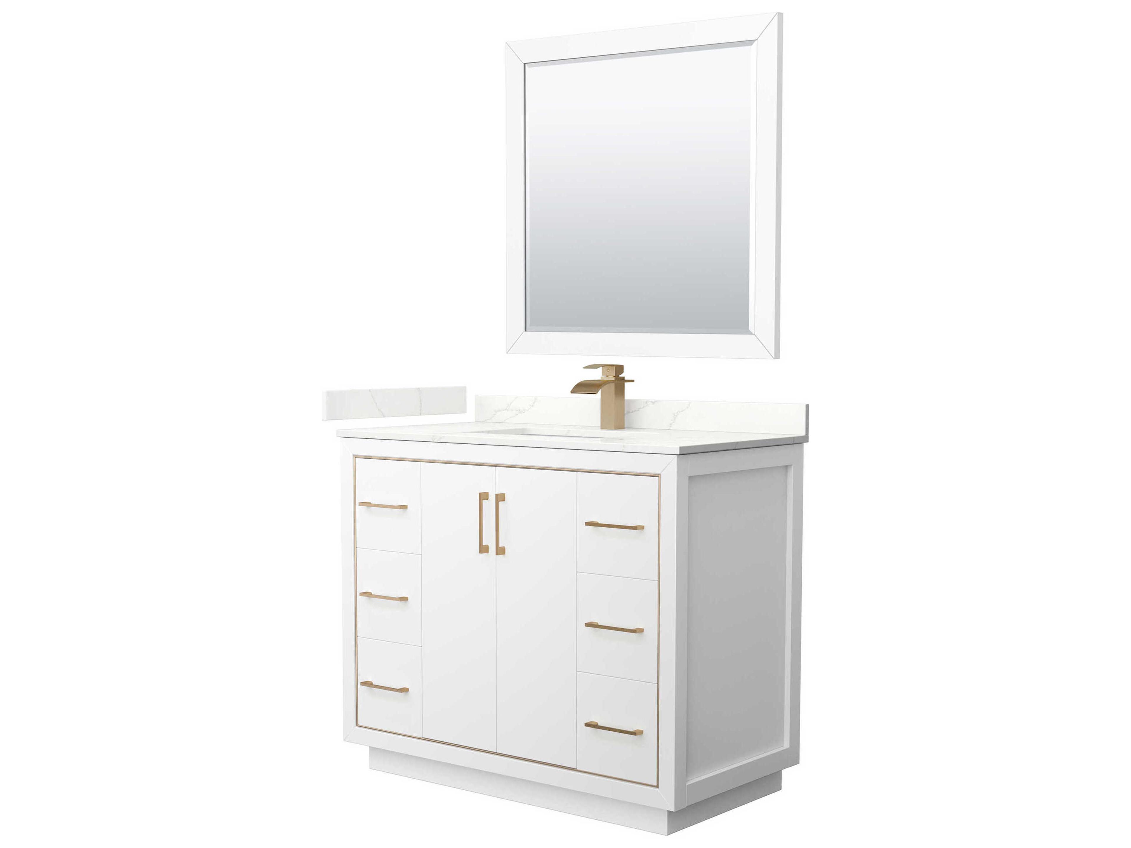 Wyndham Collection Icon 42" White Vanity with 34" Mirror