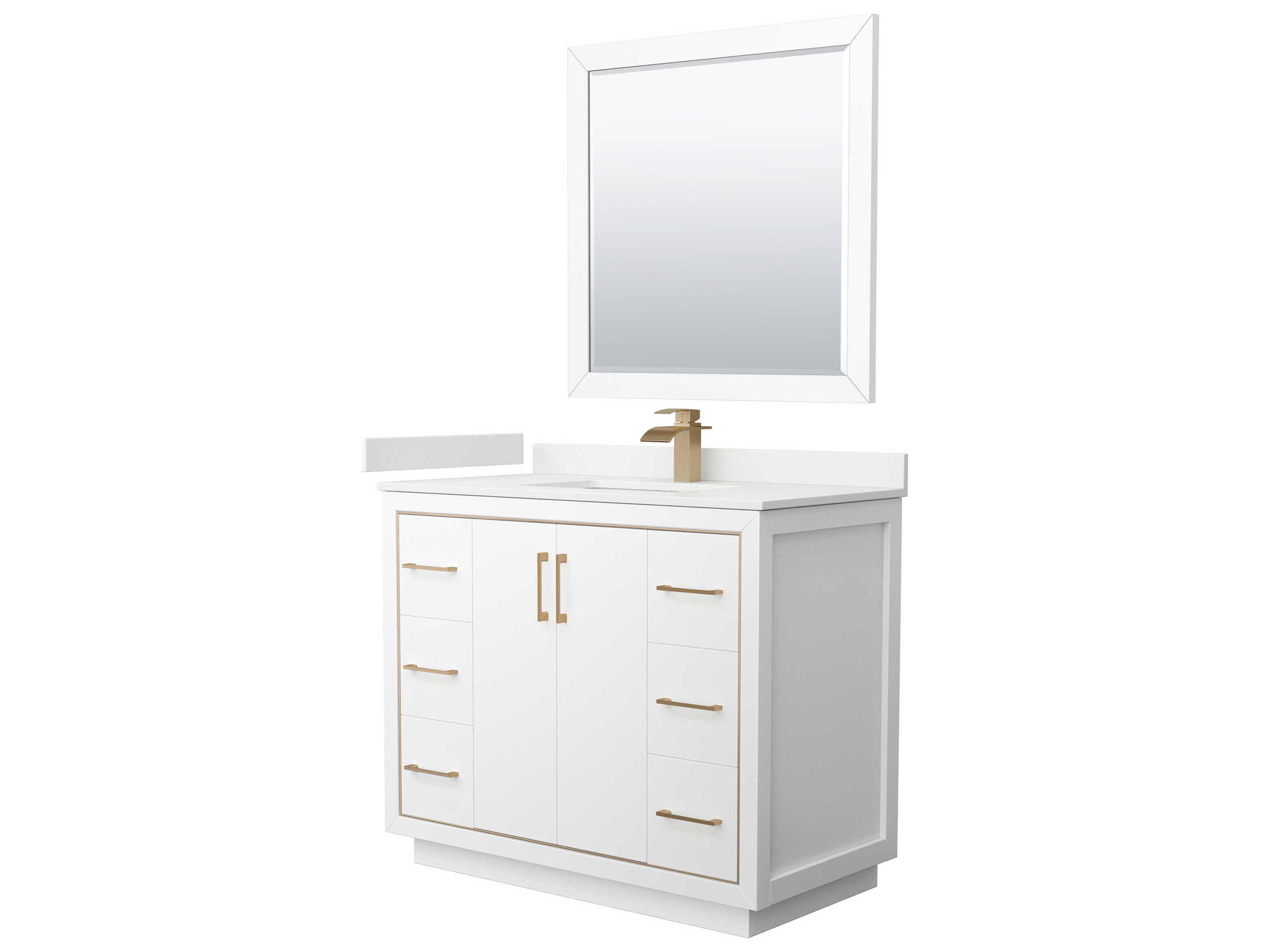 Wyndham Collection Icon 42" White Vanity with 34" Mirror