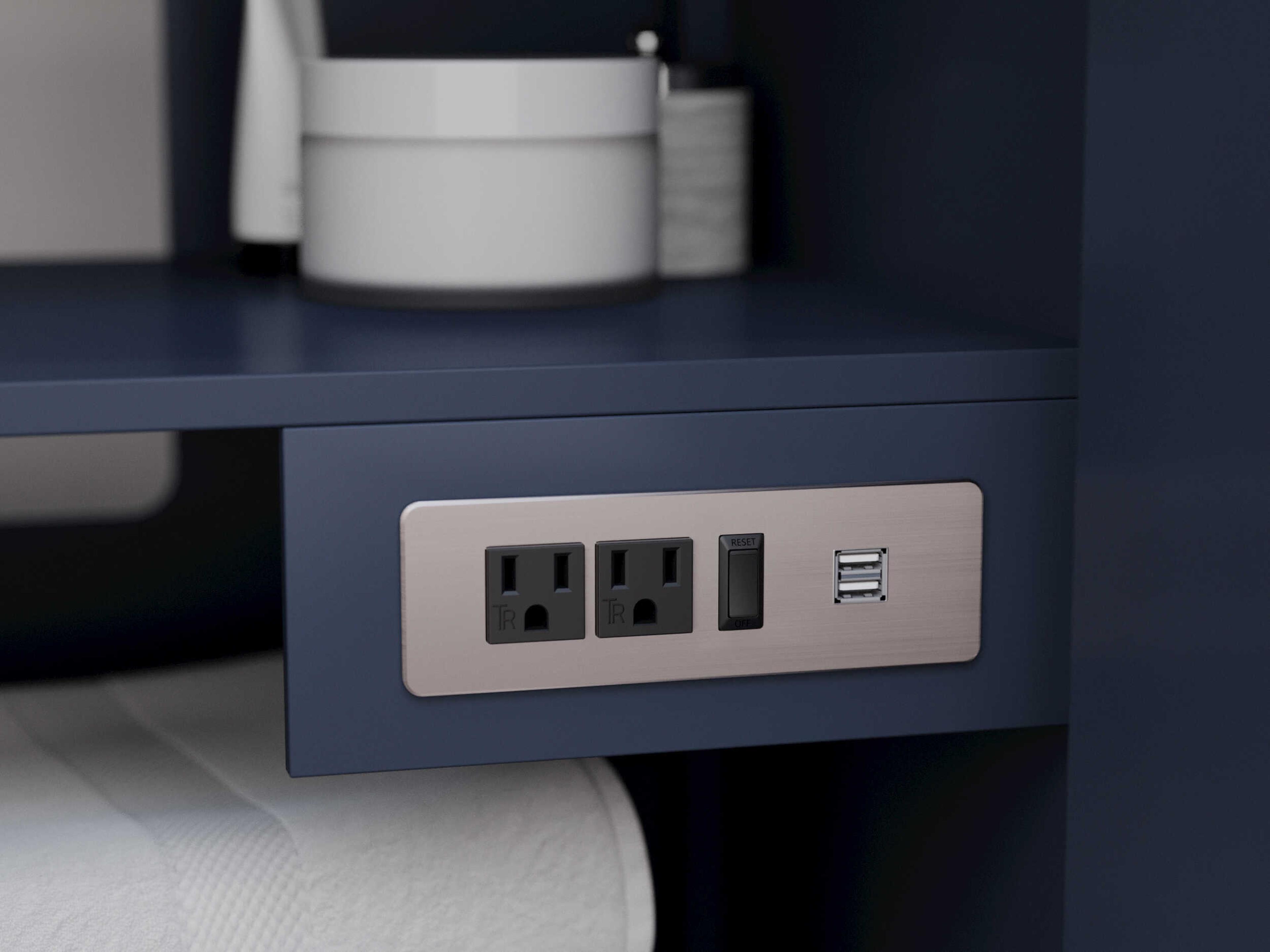 Wyndham Collection Icon 59" Dark Blue Vanity with 58" Mirror