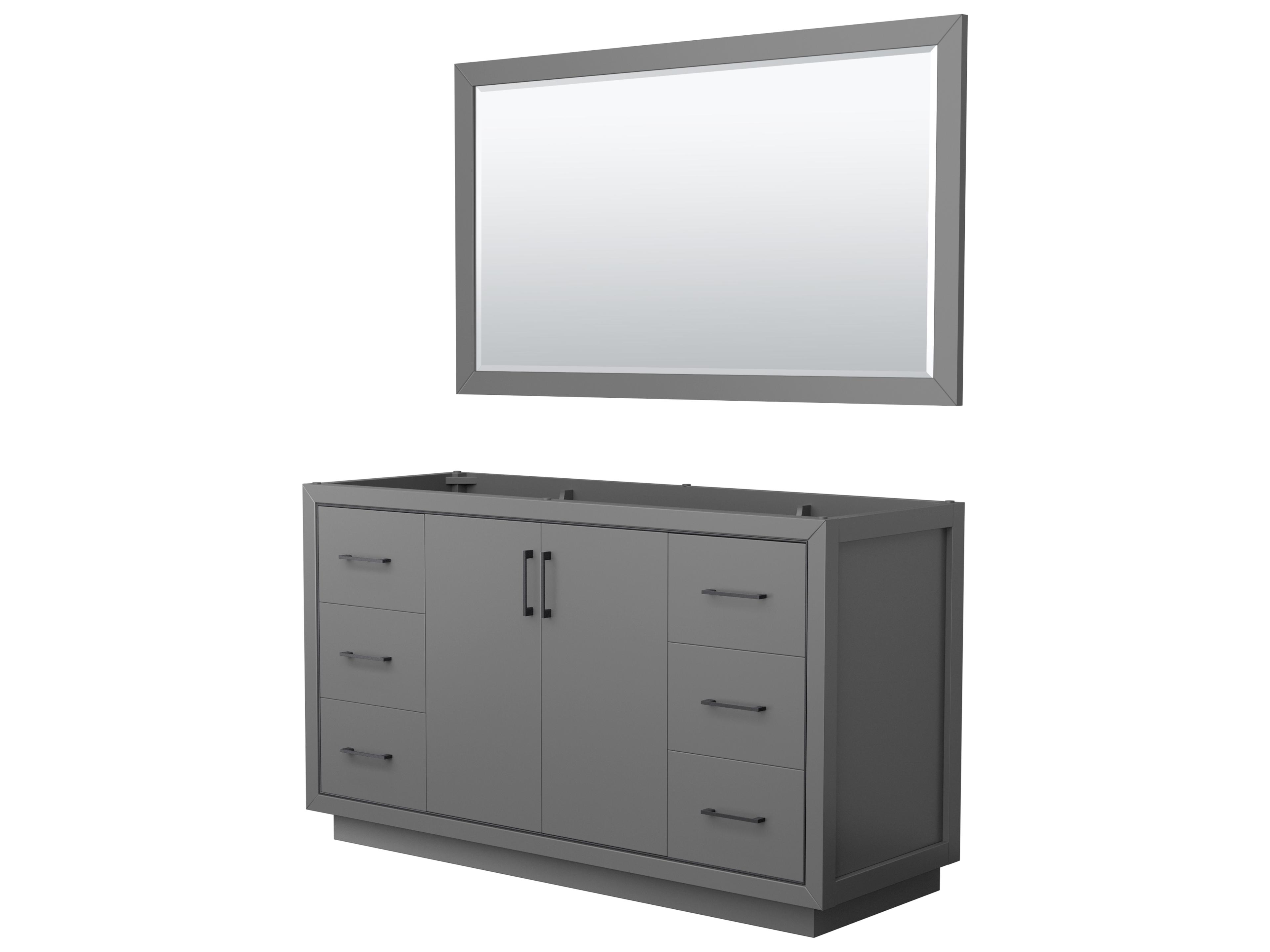 Icon 59" Dark Gray Vanity with 58" Mirror