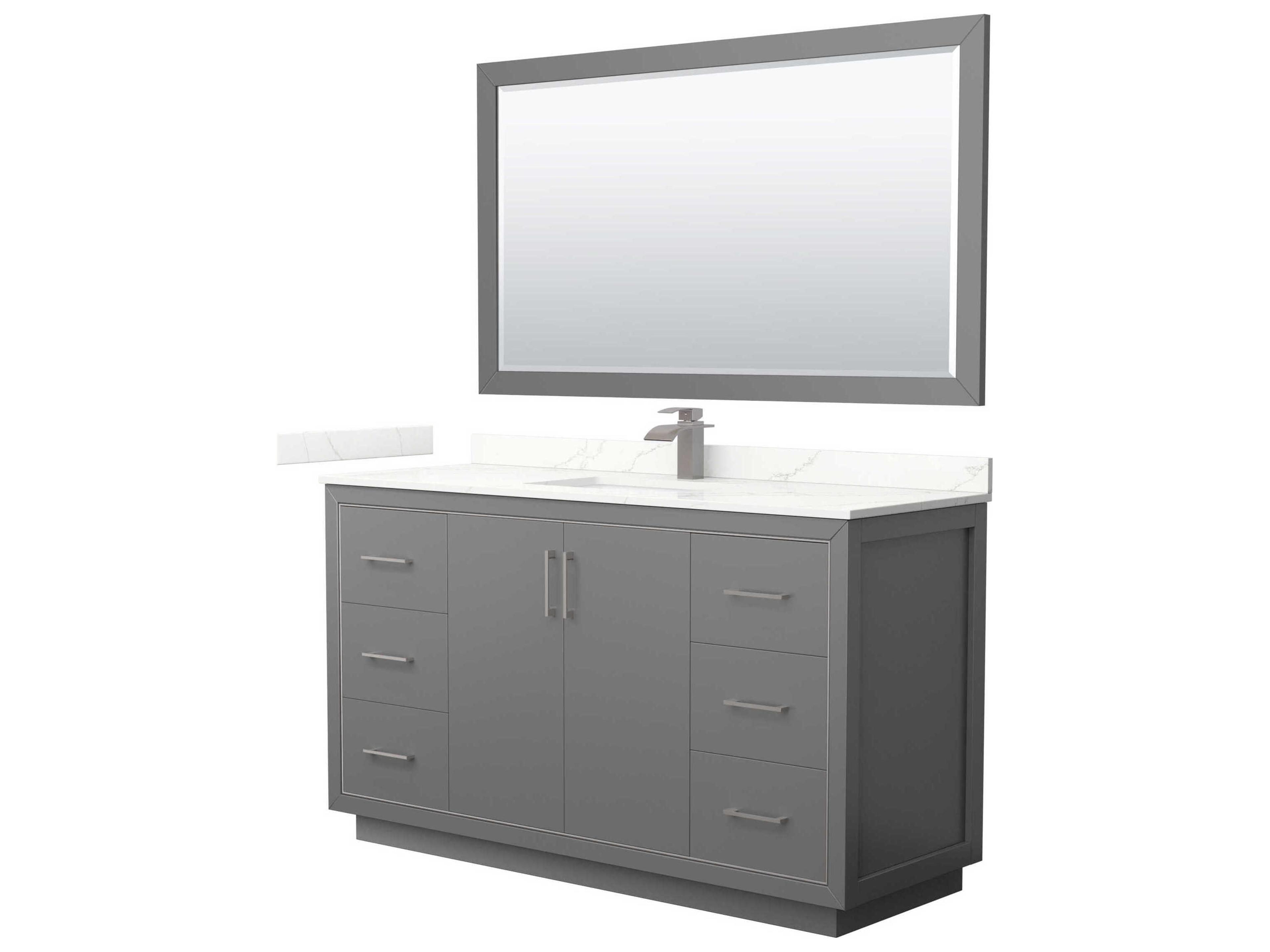 Icon 60" Dark Gray Vanity with 58" Mirror