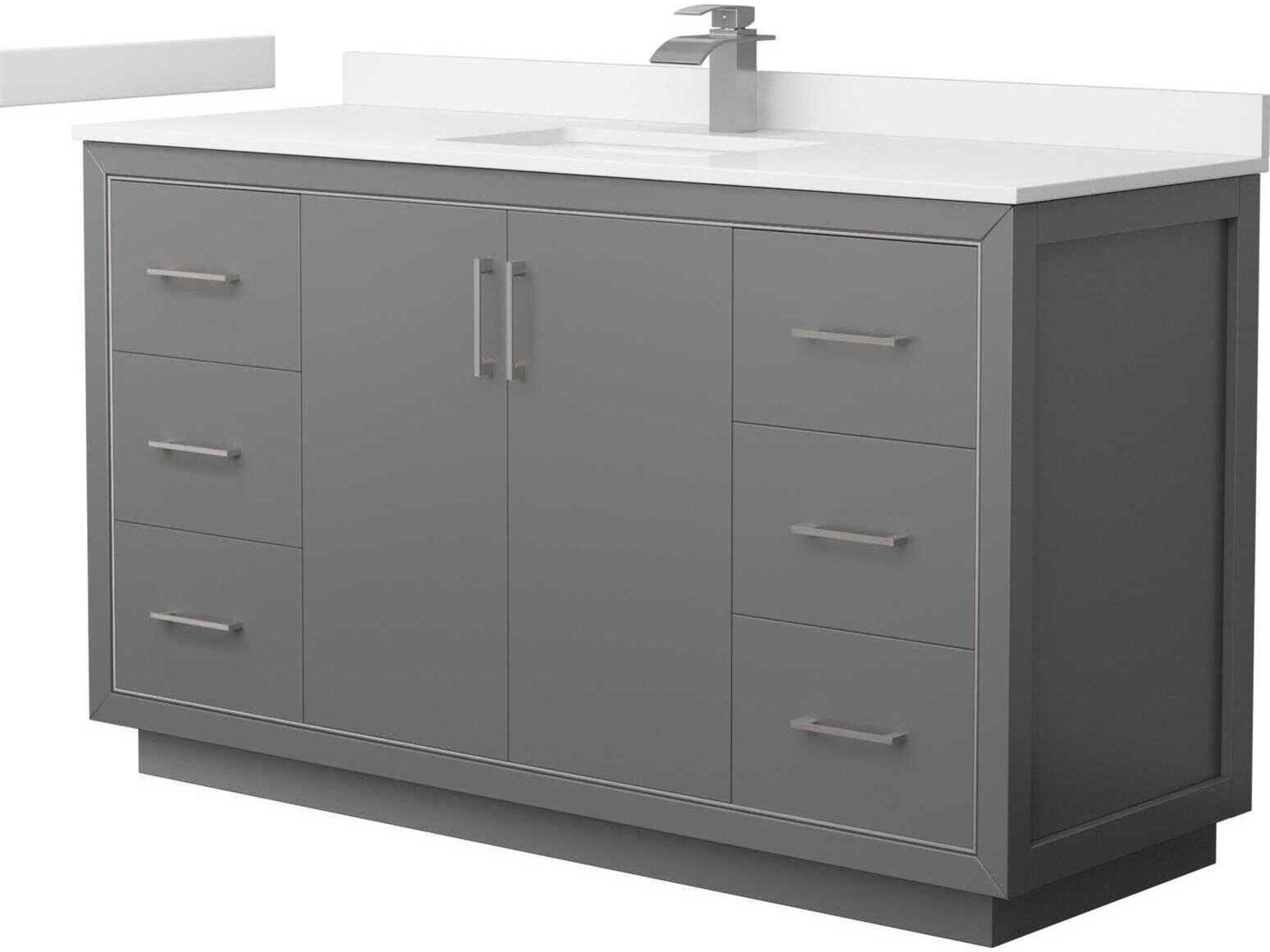 Wyndham Collection Icon 60" Dark Gray Vanity