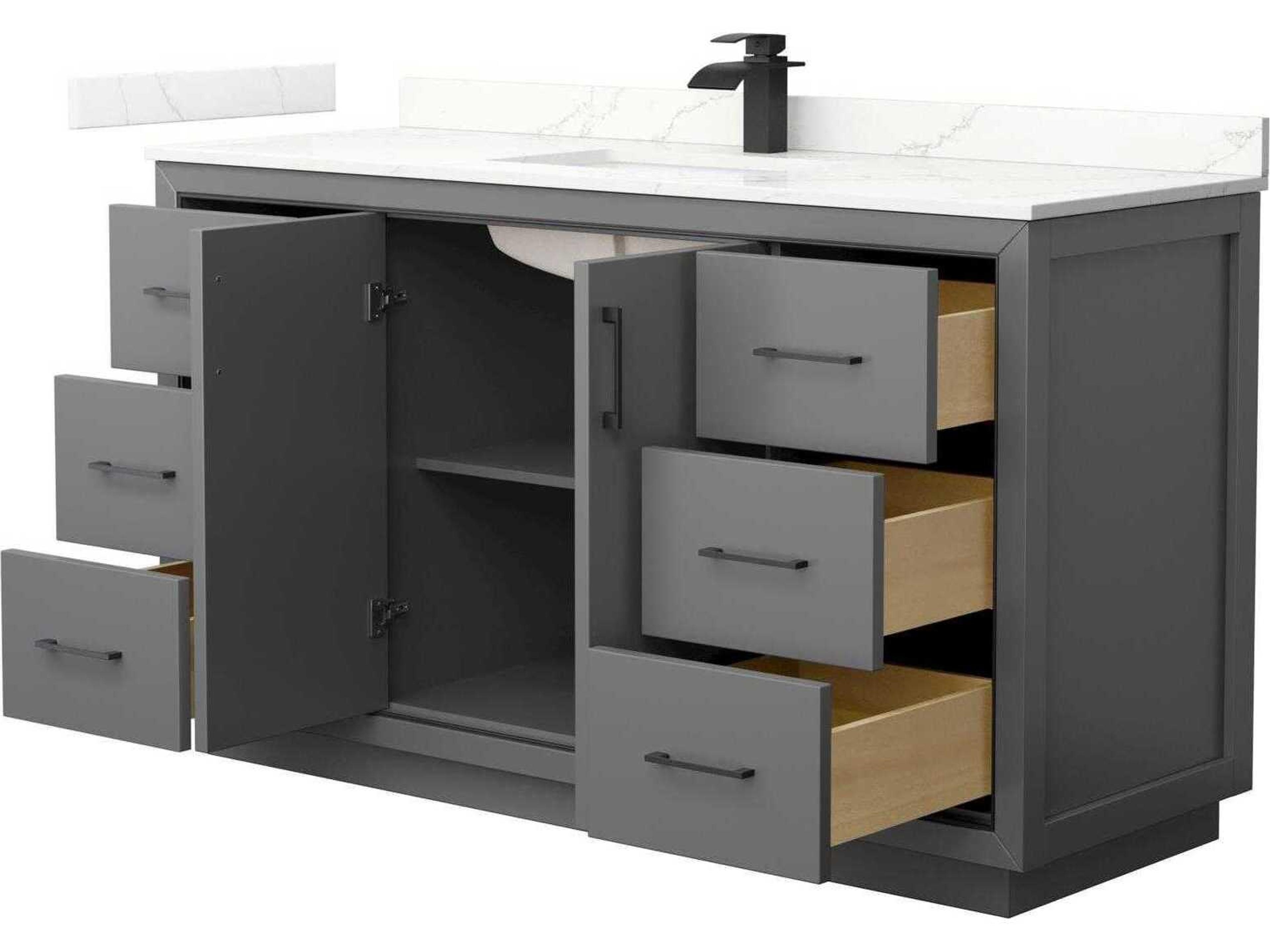 Wyndham Collection Icon 60" Dark Gray Vanity