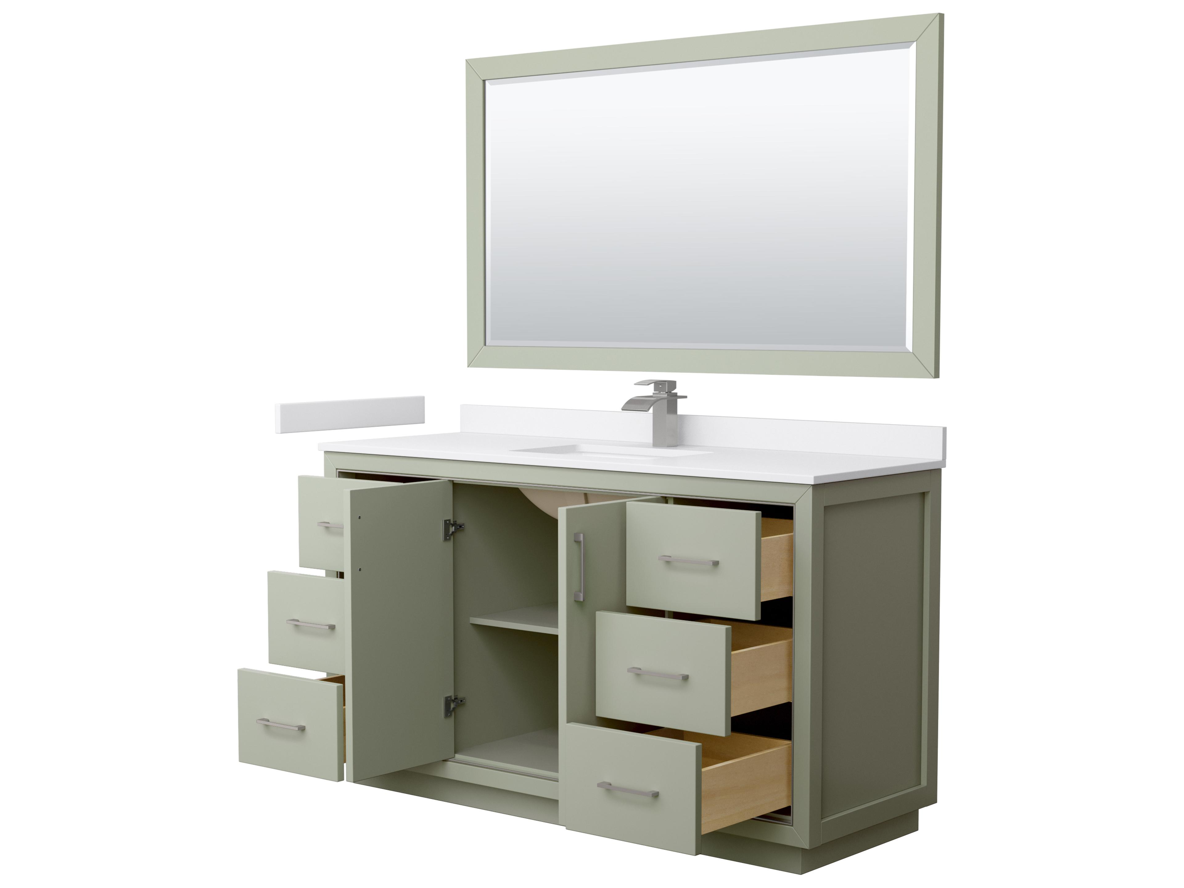 Wyndham Collection Icon 60" Light Green Vanity with 58" Mirror