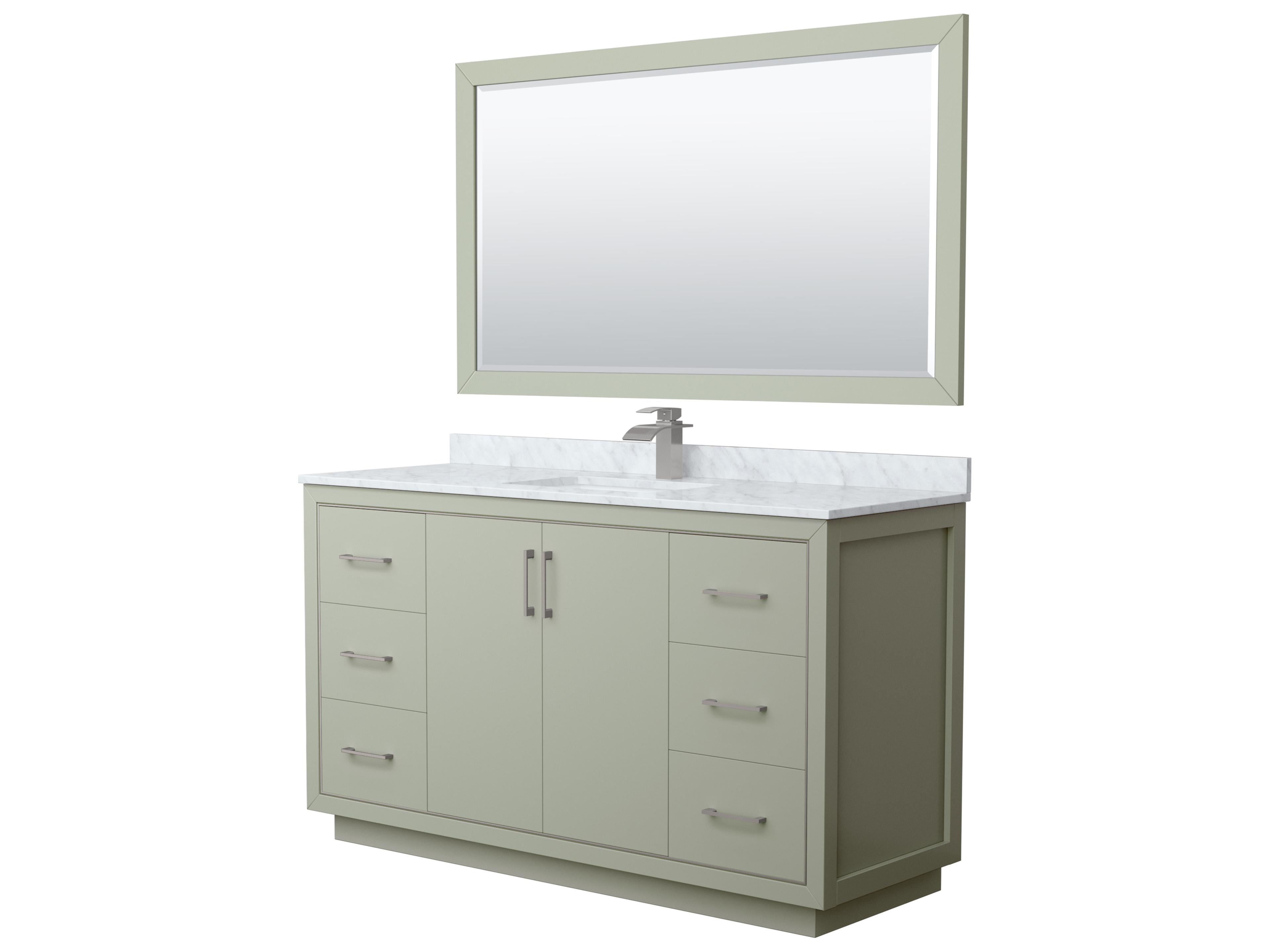 Wyndham Collection Icon 60" Light Green Vanity with 58" Mirror