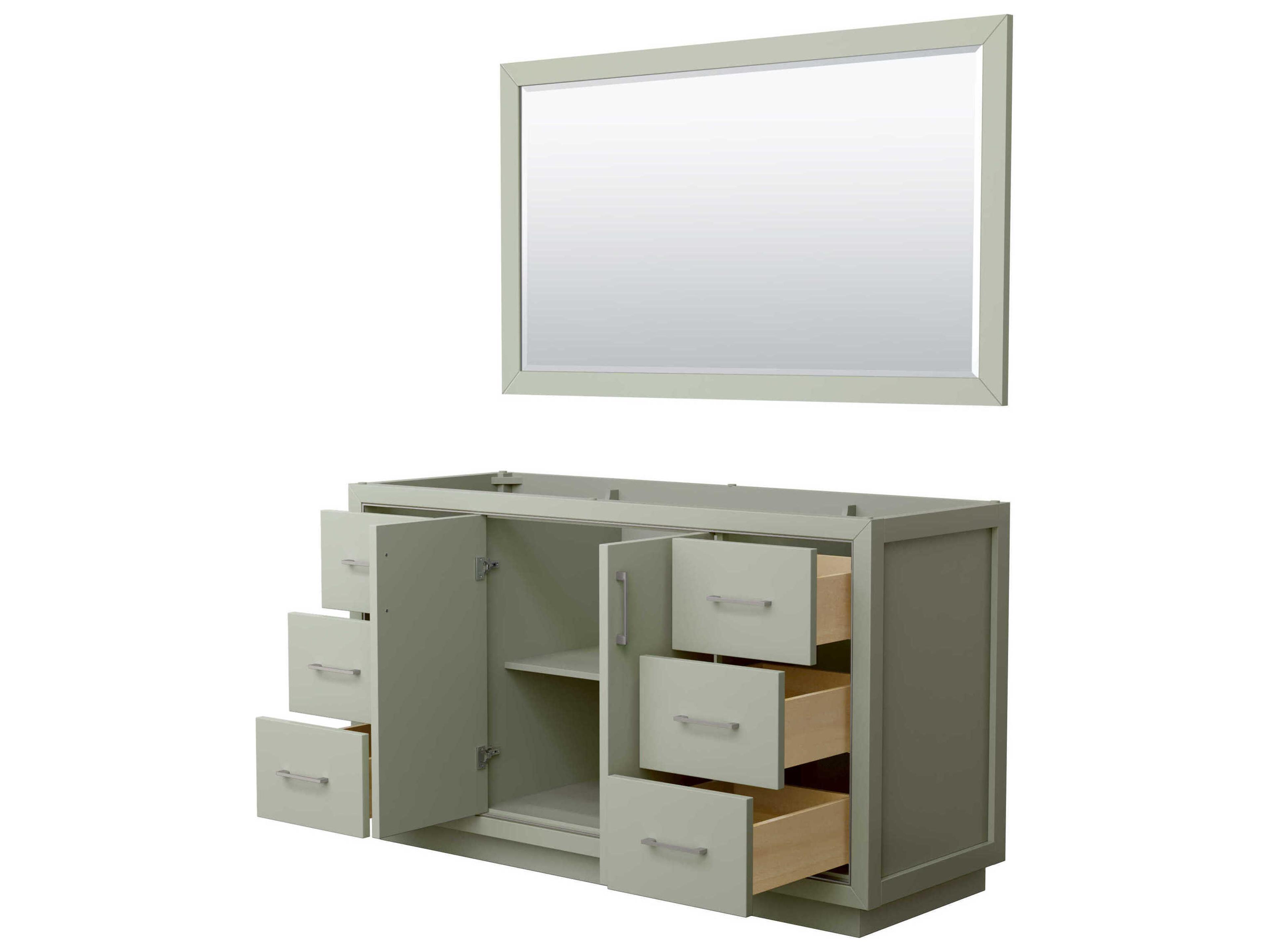 Wyndham Collection Icon 59" Light Green Vanity with 58" Mirror