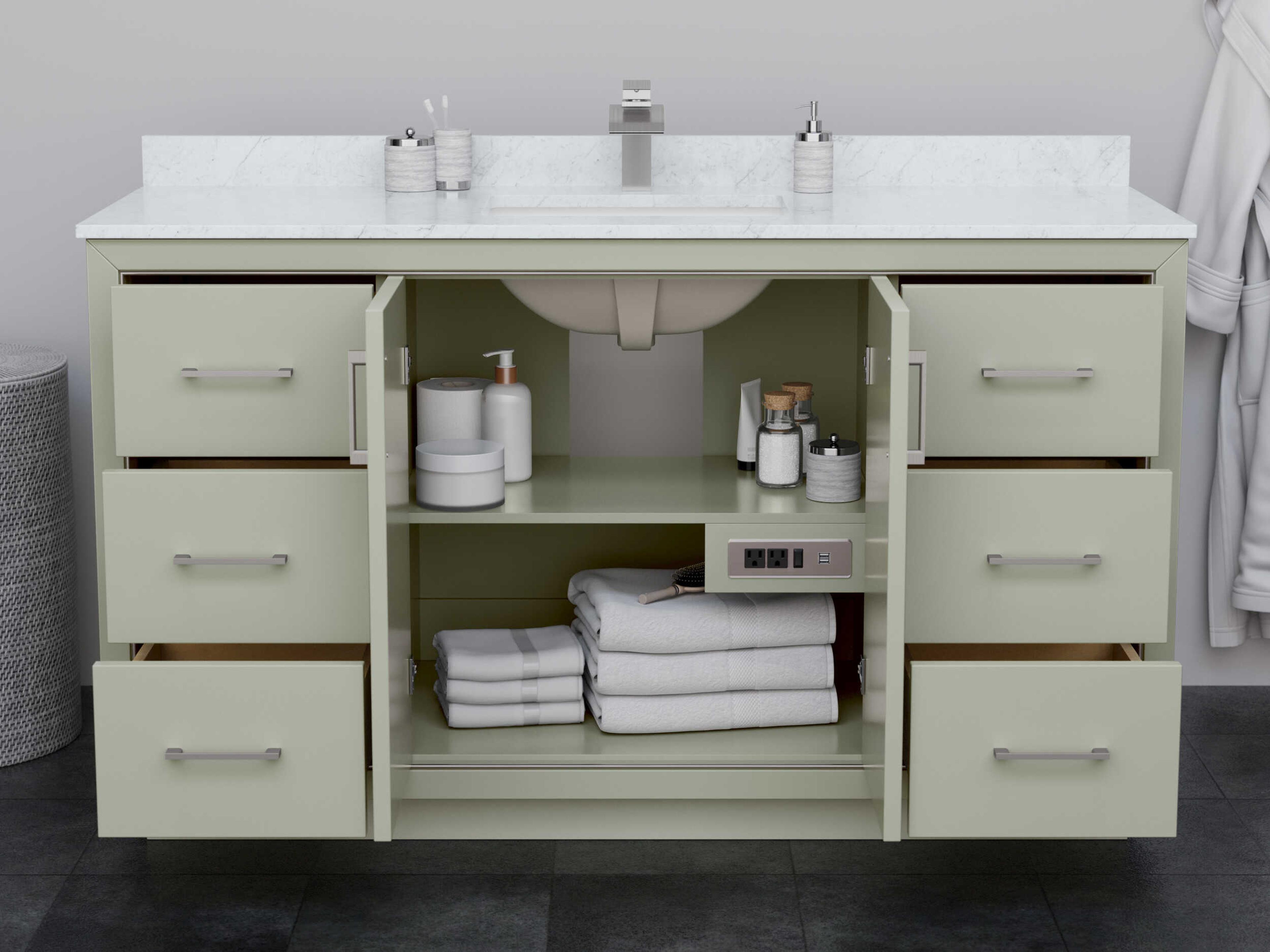 Wyndham Collection Icon 59" Light Green Vanity