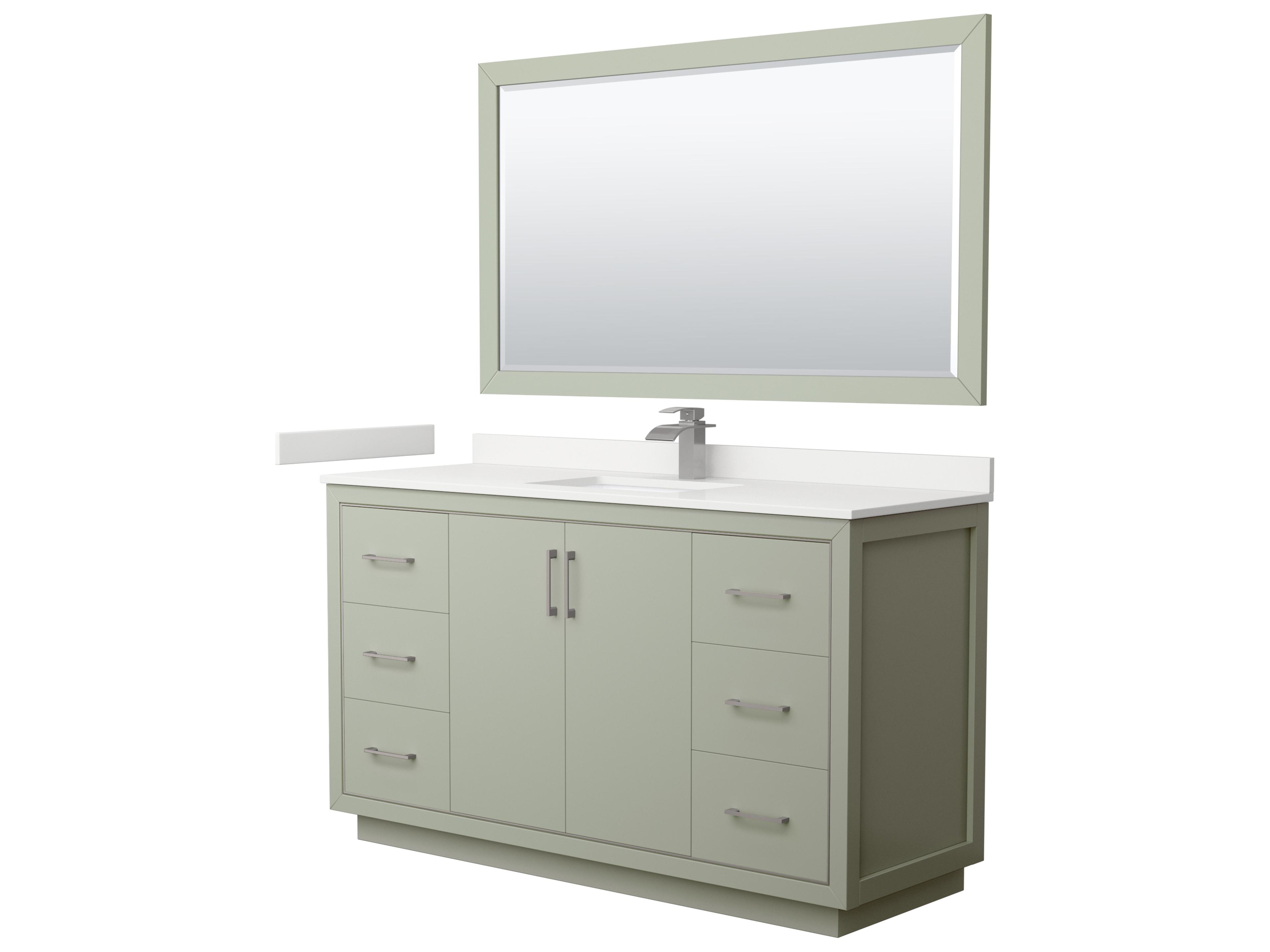 Wyndham Collection Icon 60" Light Green Vanity with 58" Mirror