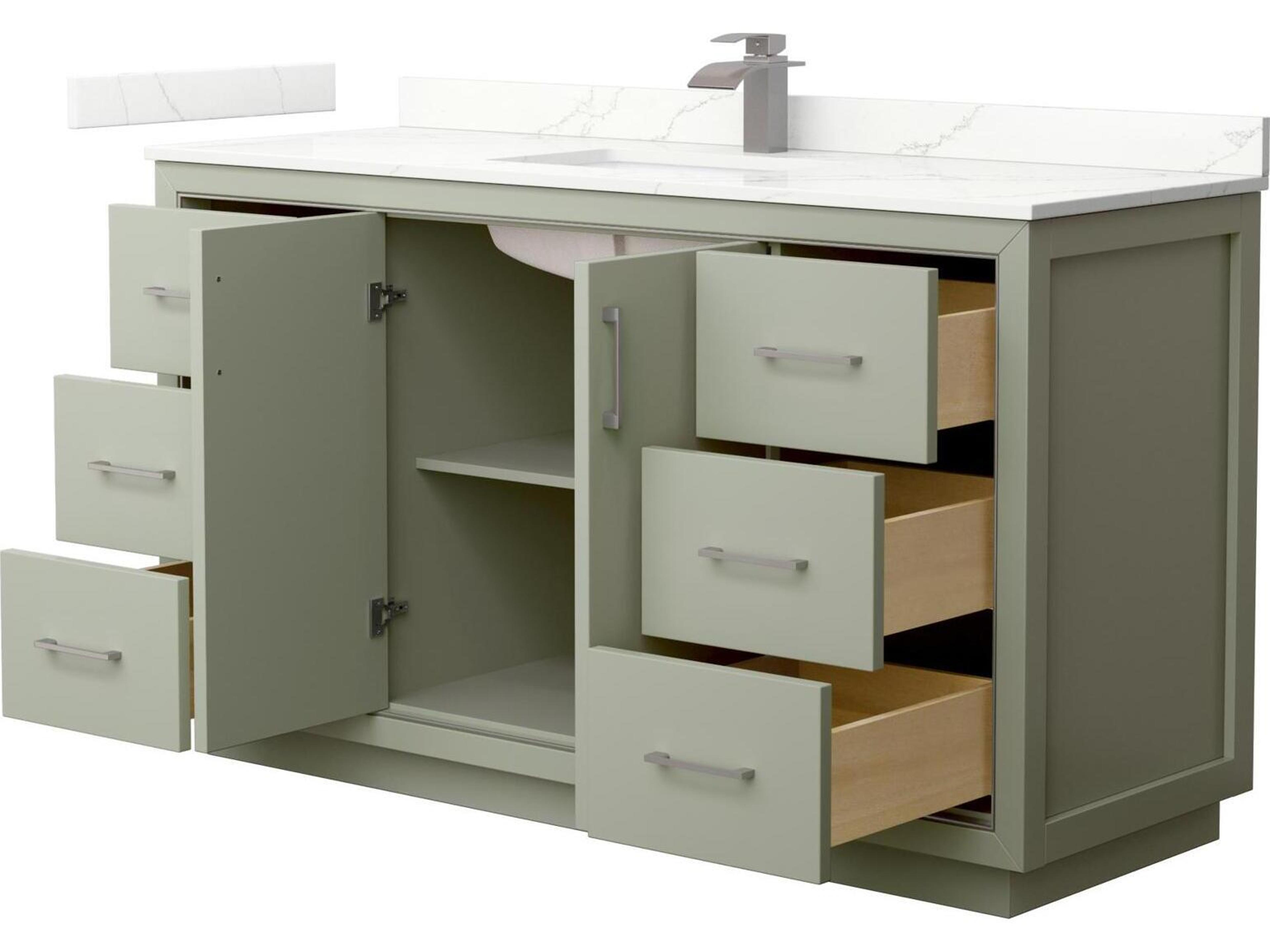 Wyndham Collection Icon 60" Light Green Vanity