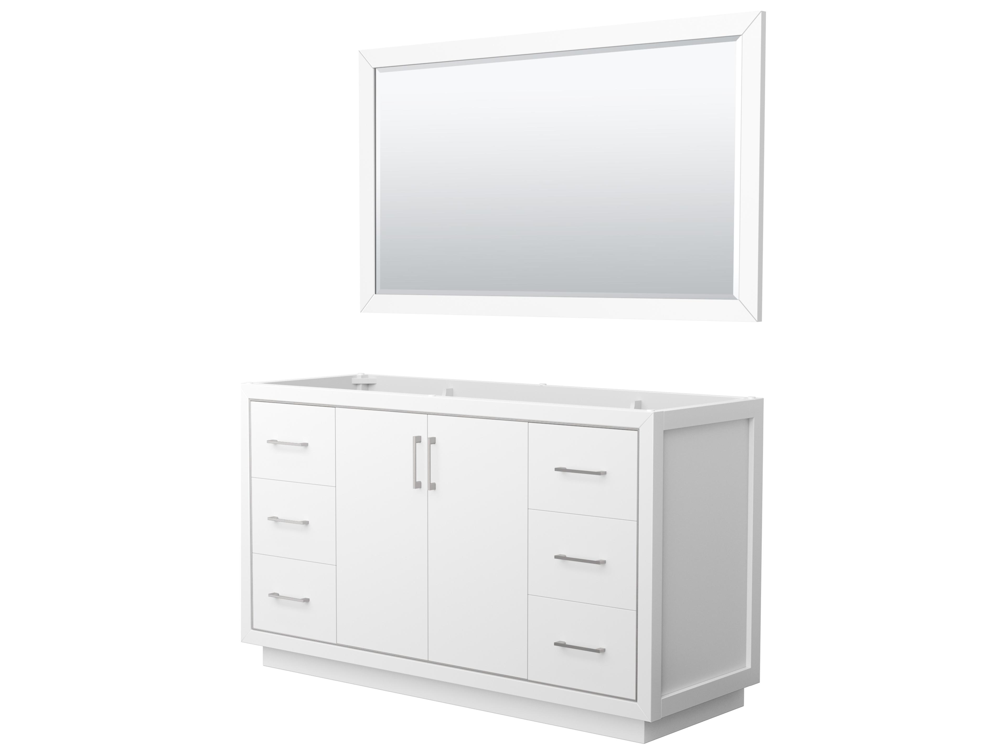 Wyndham Collection Icon 59" White Vanity with 58" Mirror