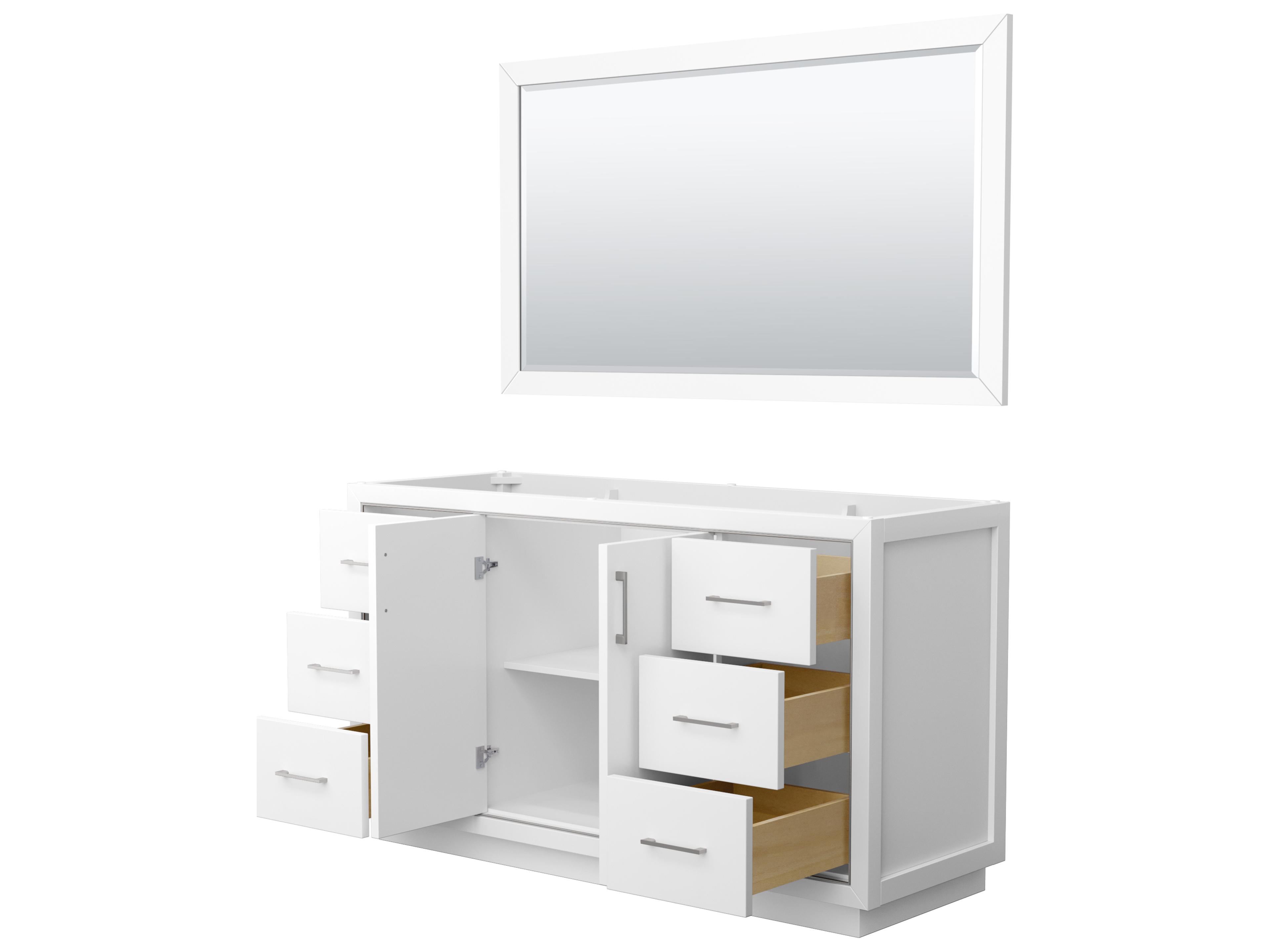Wyndham Collection Icon 59" White Vanity with 58" Mirror