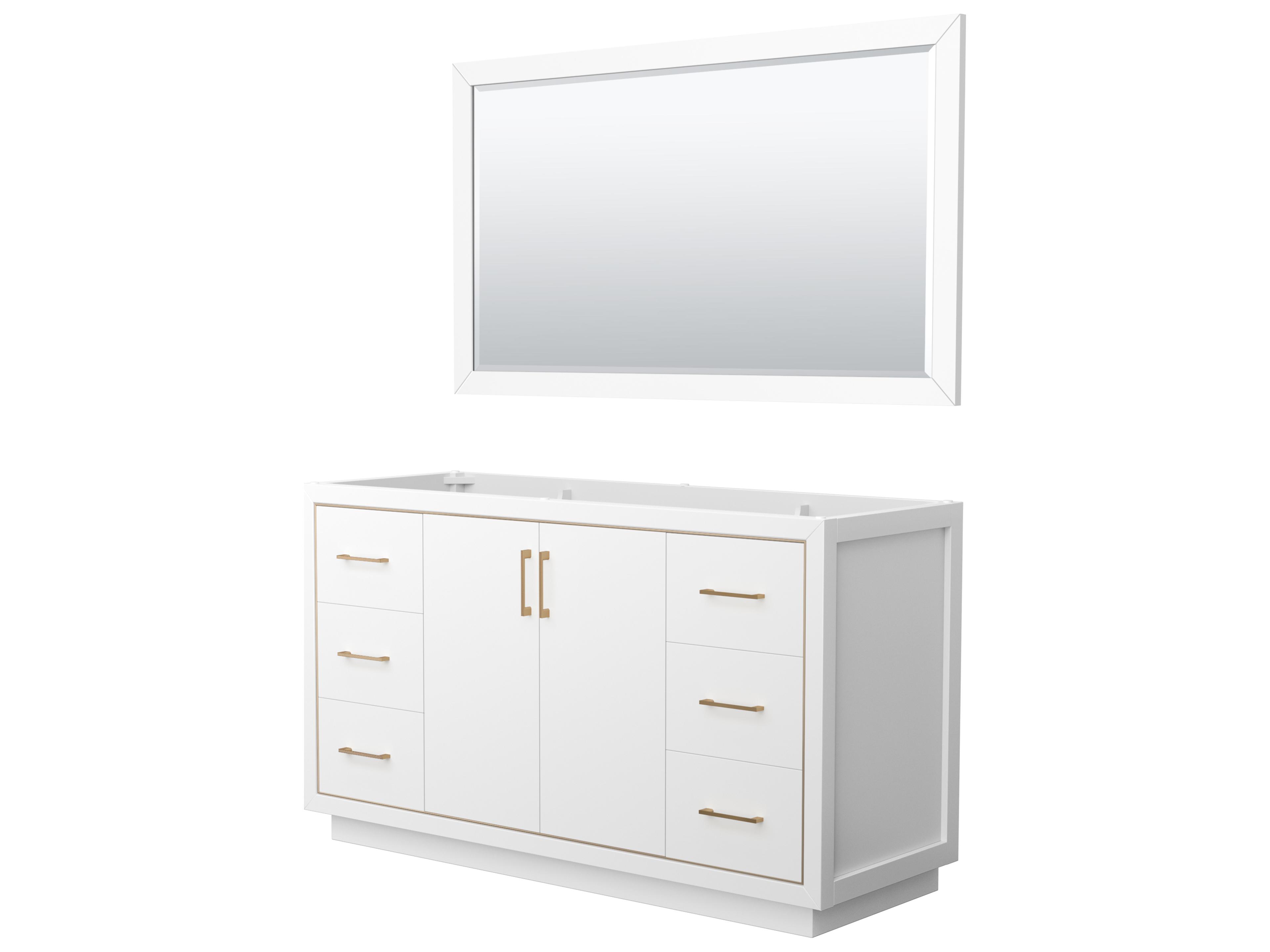 Wyndham Collection Icon 59" White Vanity with 58" Mirror