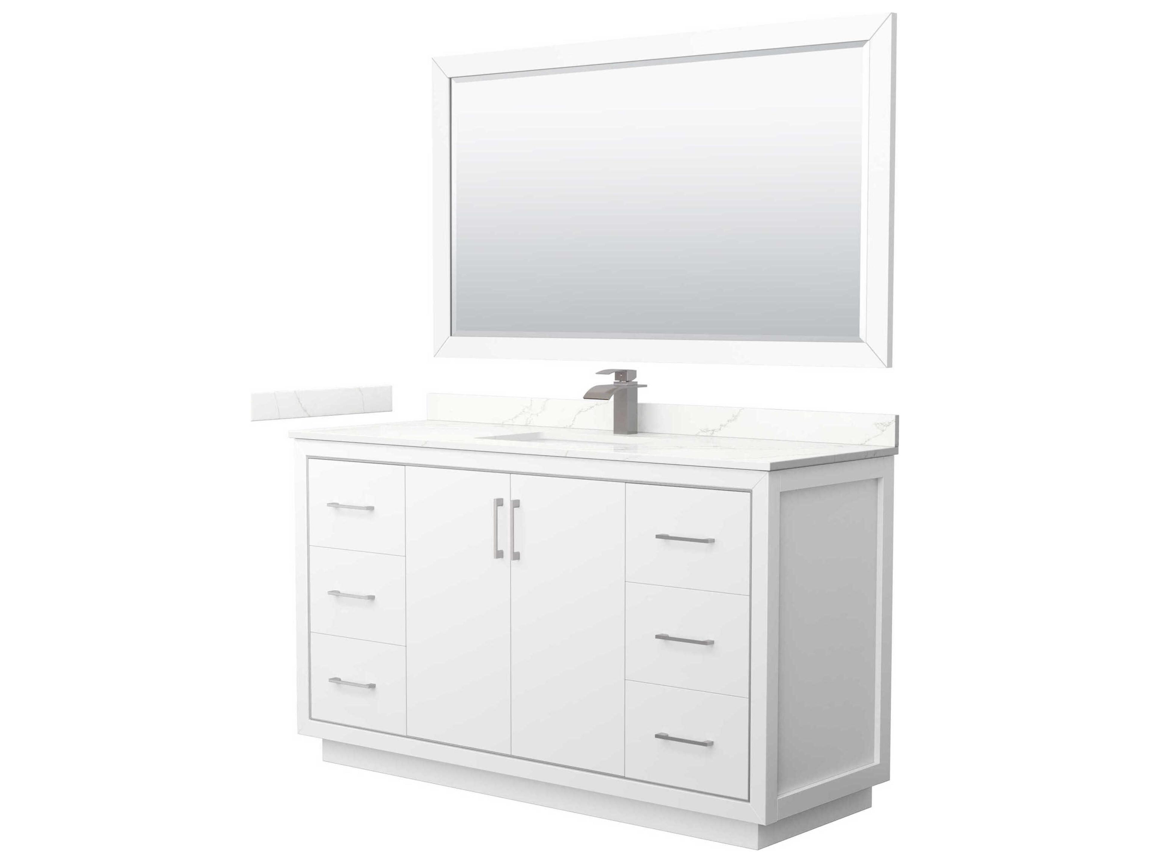 Icon 60" White Vanity with 58" Mirror