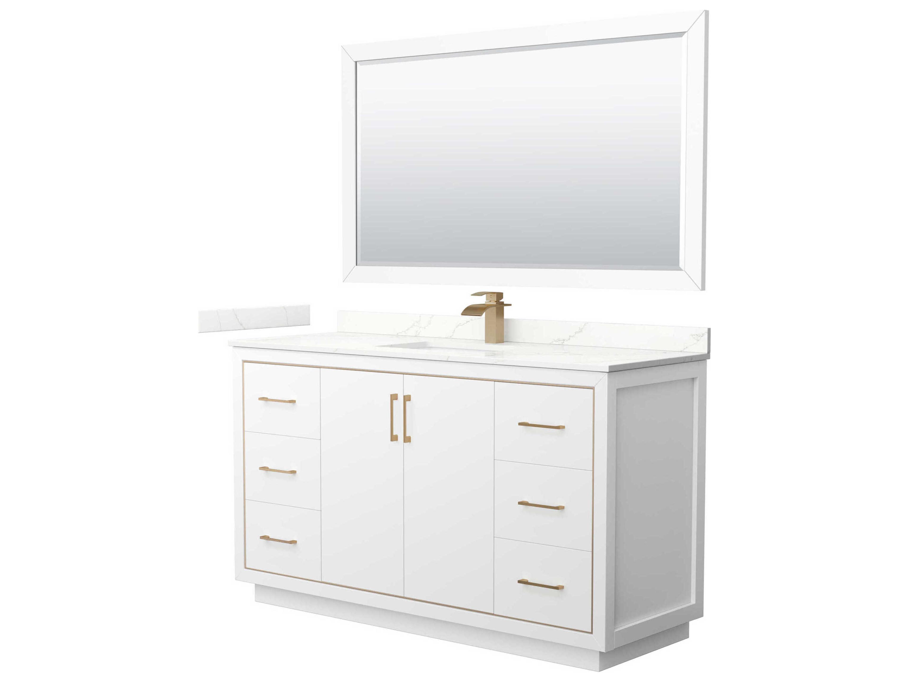 Wyndham Collection Icon 60" White Vanity with 58" Mirror
