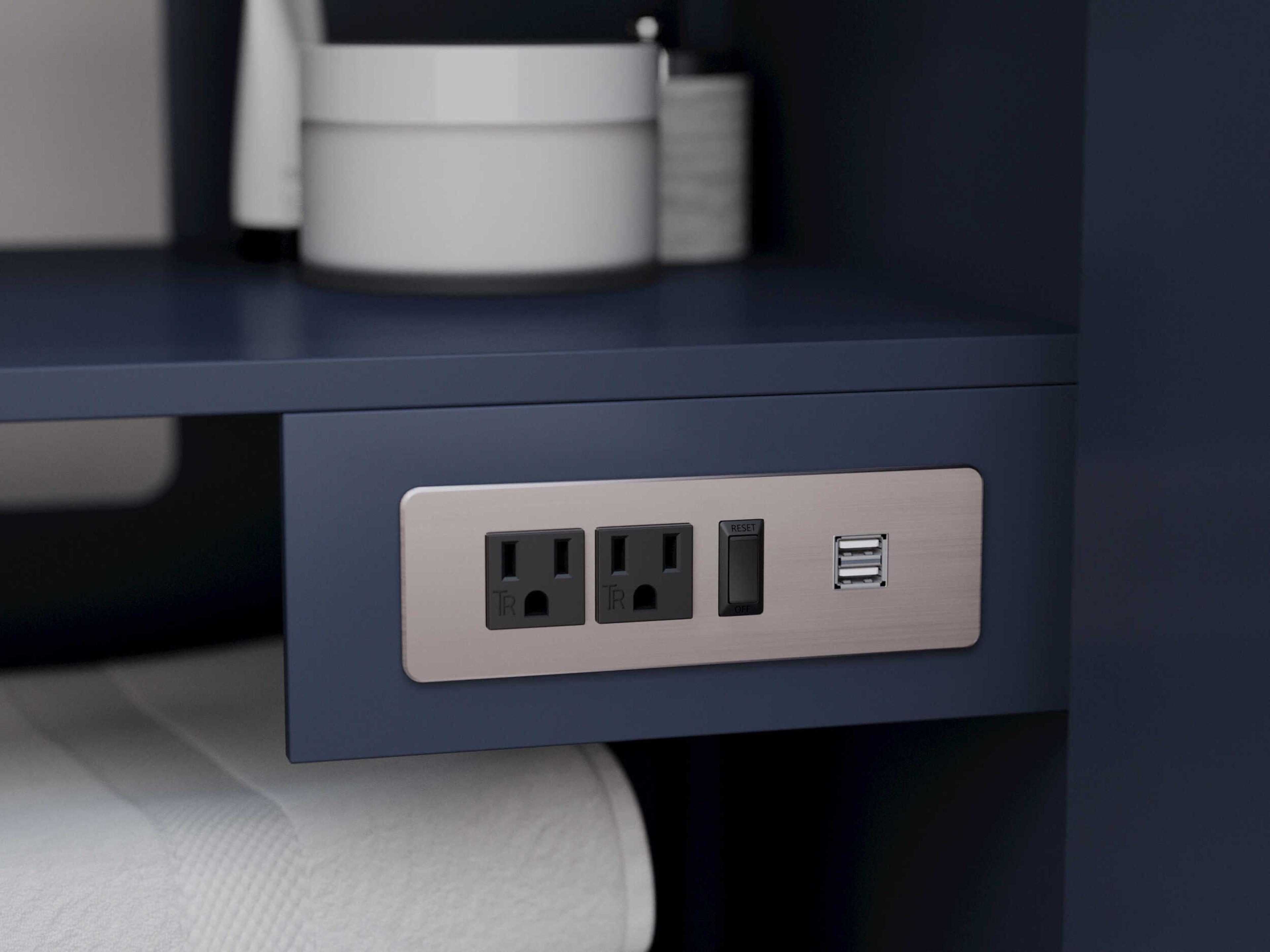 Wyndham Collection Icon 65" Dark Blue Vanity with 58" Mirror