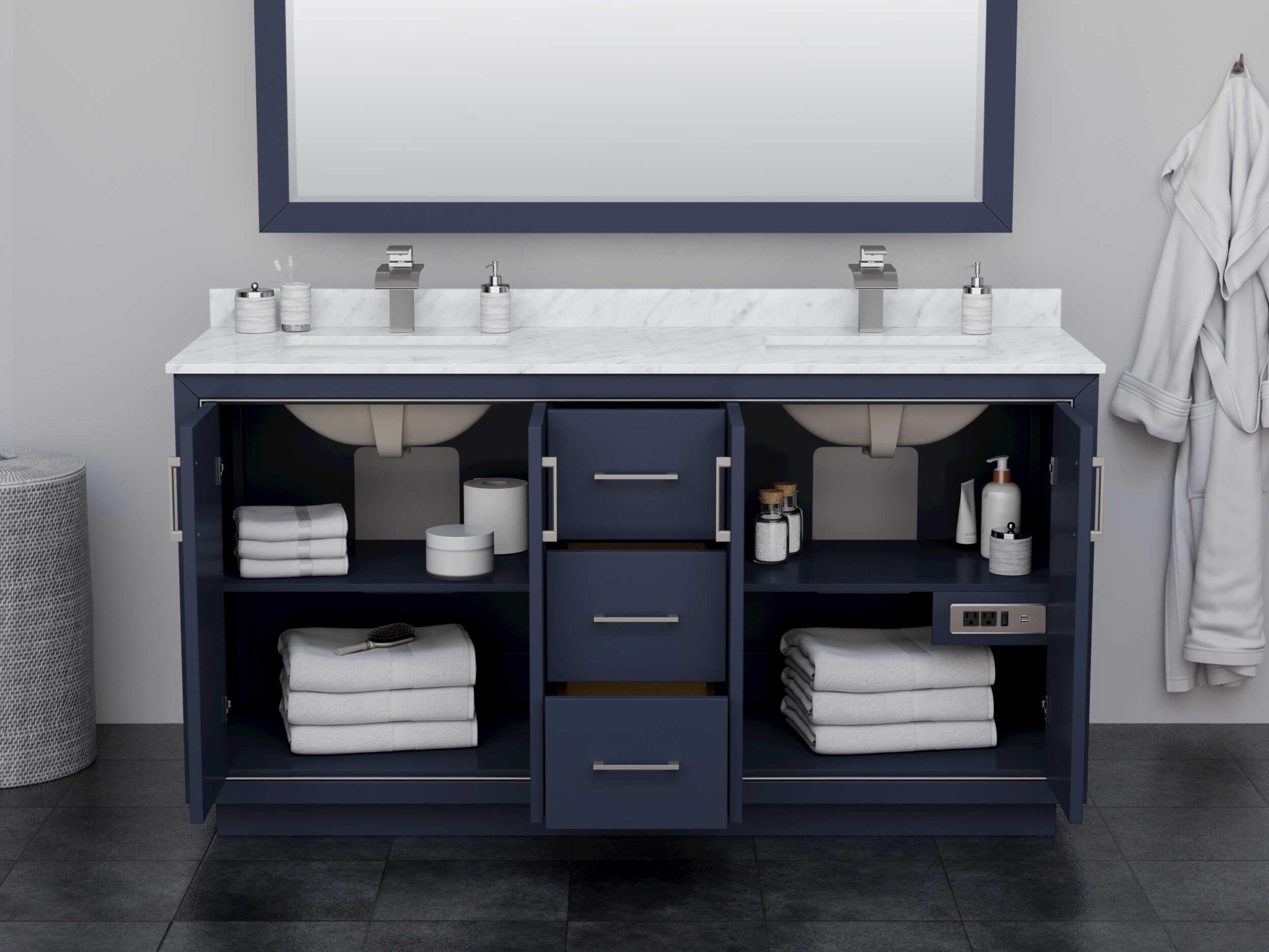 Wyndham Collection Icon 65" Dark Blue Vanity