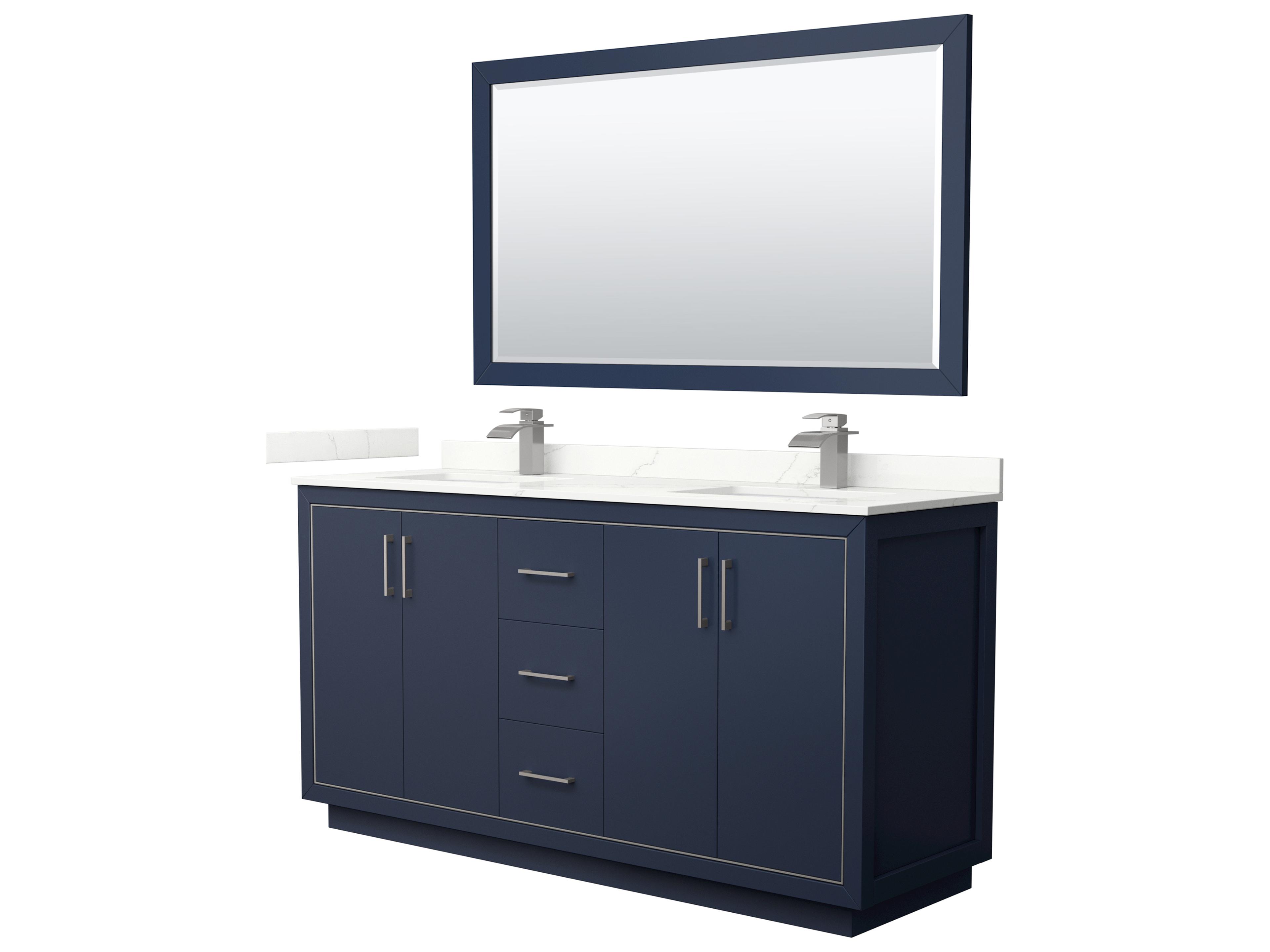 Icon 66" Dark Blue Vanity with 58" Mirror