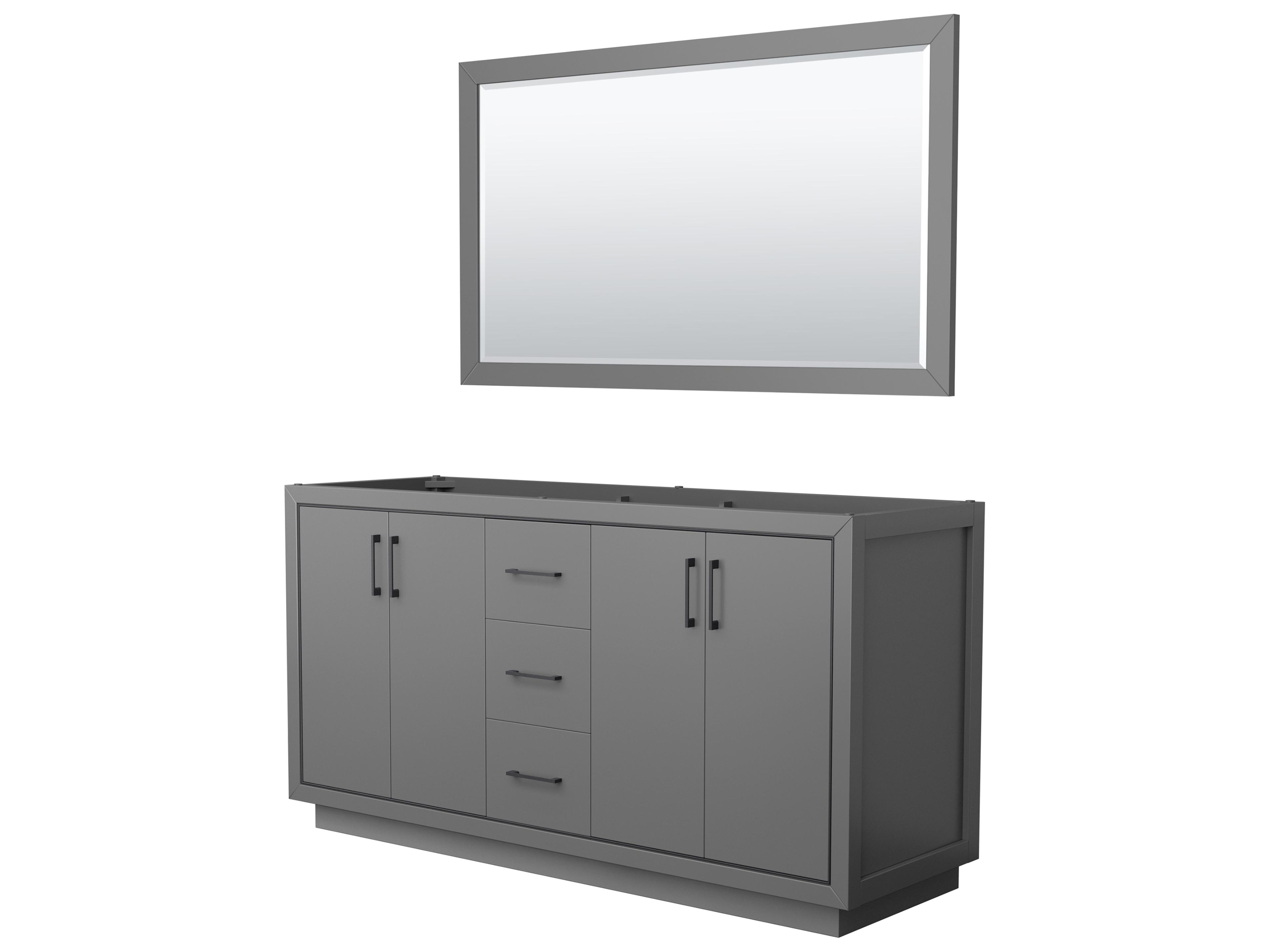 Icon 65" Dark Gray Vanity with 58" Mirror
