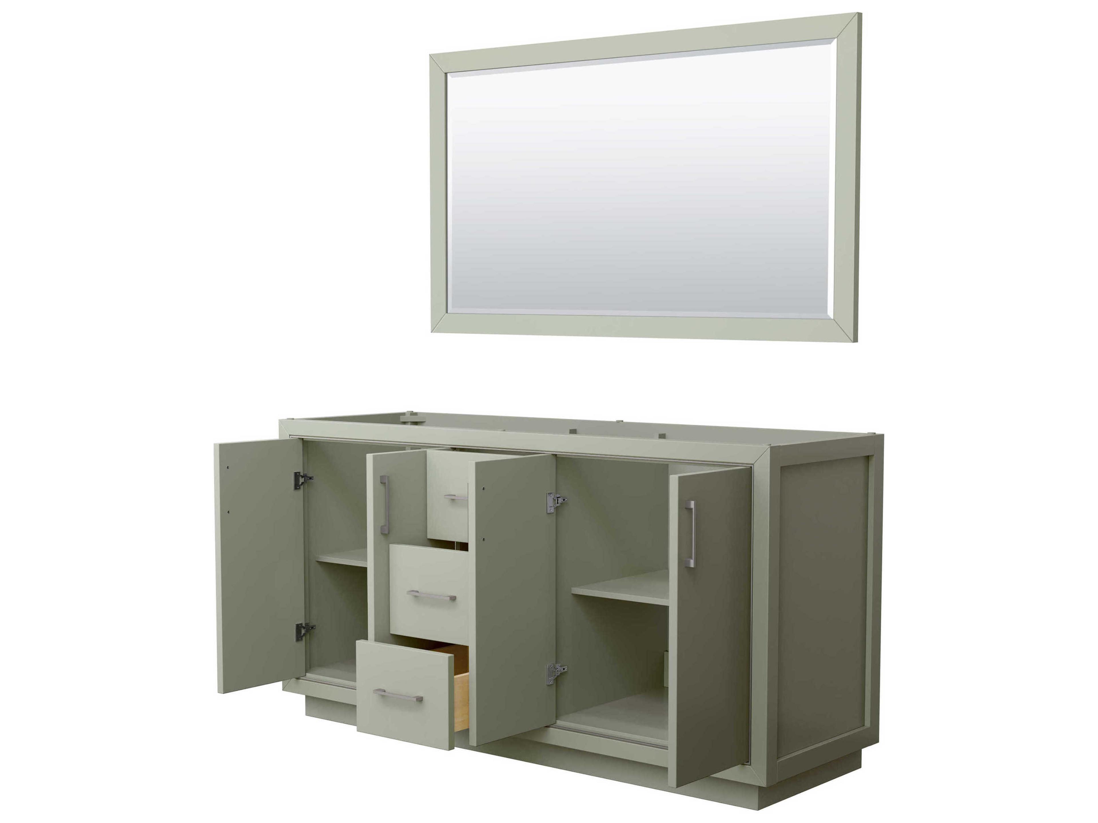 Wyndham Collection Icon 65" Light Green Vanity with 58" Mirror