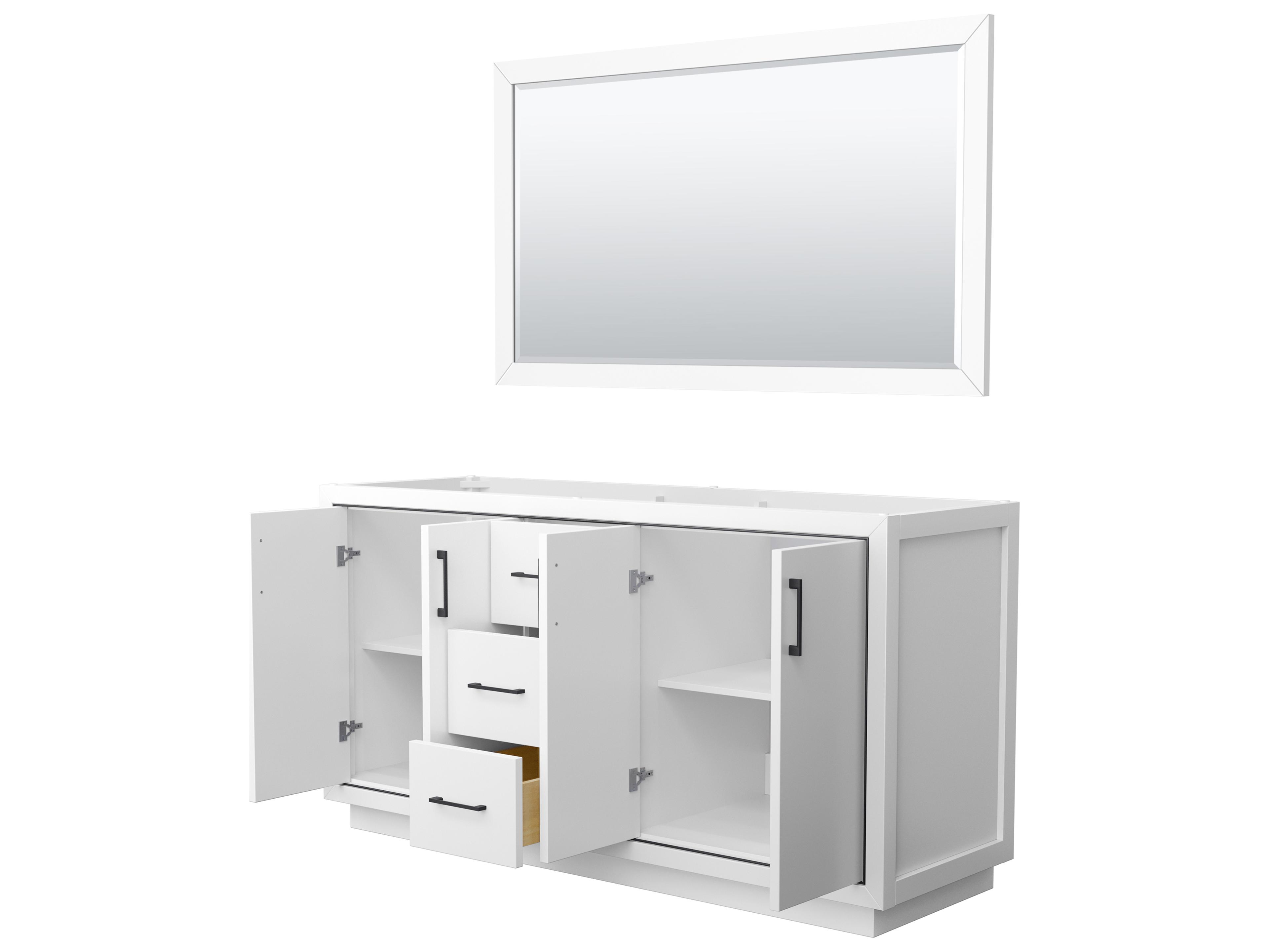 Wyndham Collection Icon 65" White Vanity with 58" Mirror