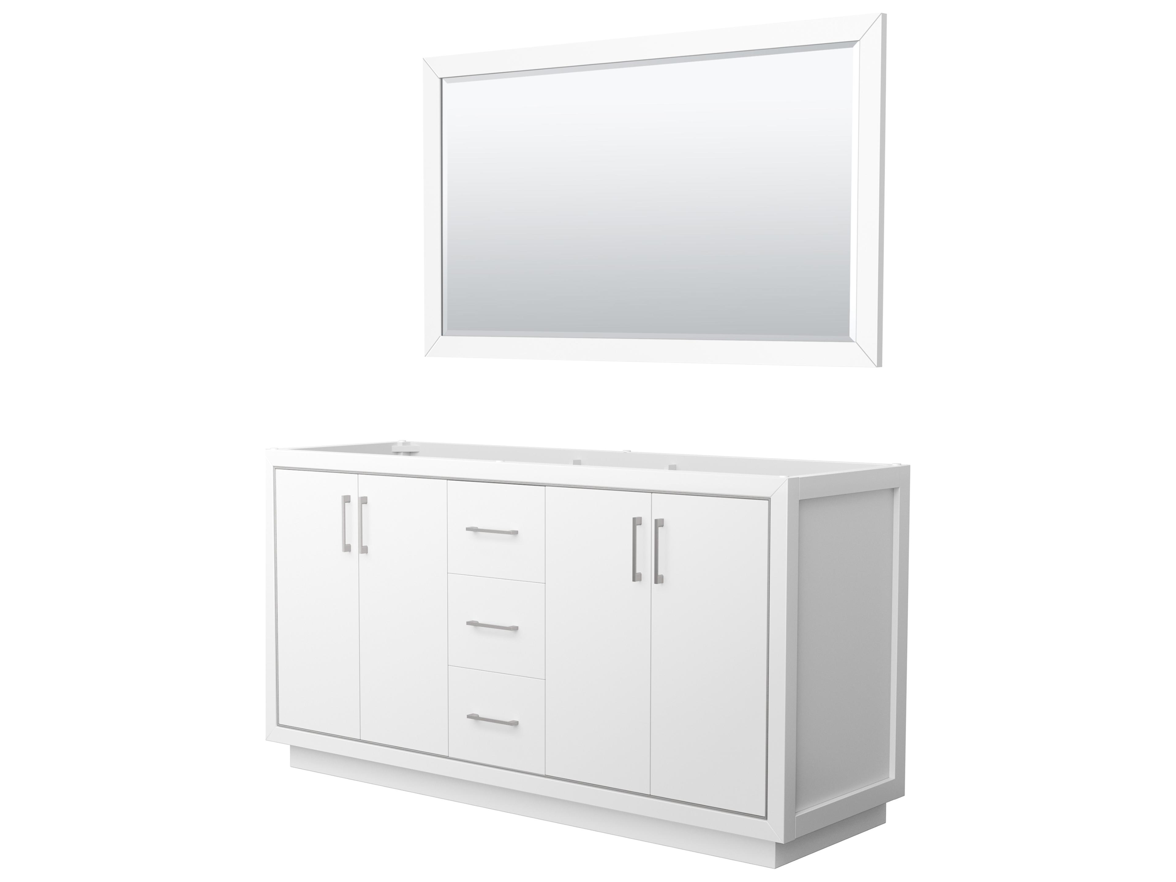 Wyndham Collection Icon 65" White Vanity with 58" Mirror