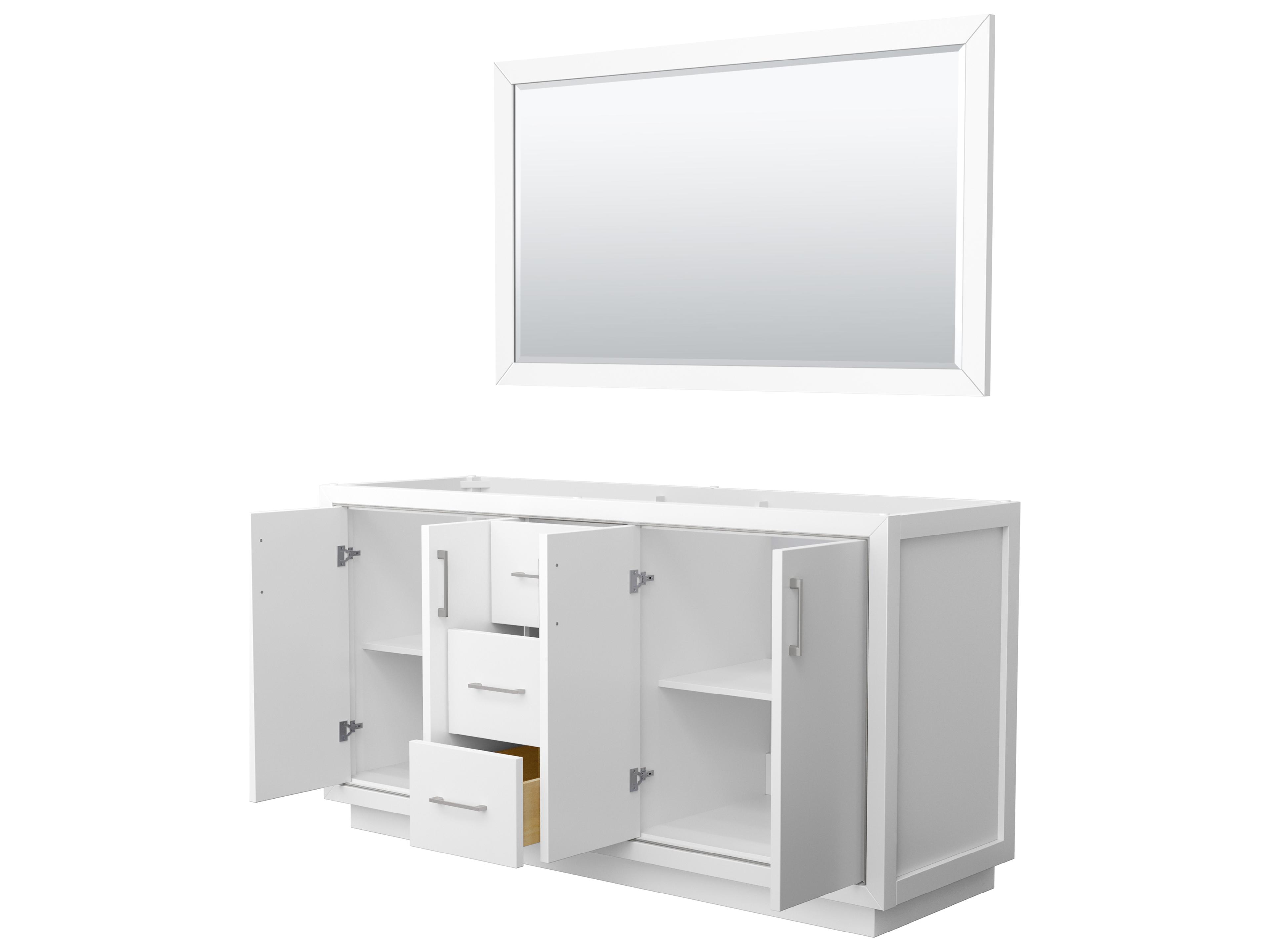 Wyndham Collection Icon 65" White Vanity with 58" Mirror