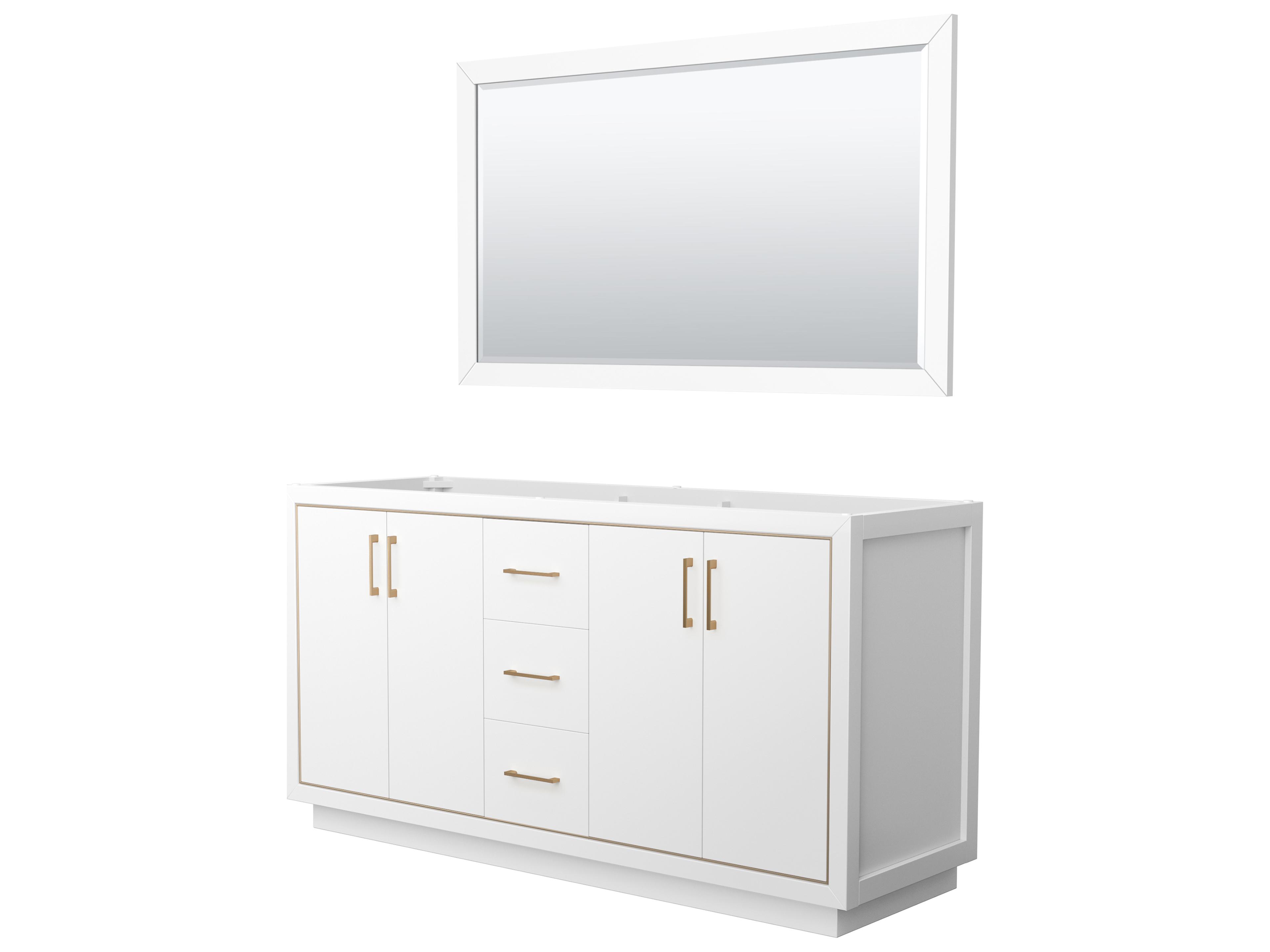 Wyndham Collection Icon 65" White Vanity with 58" Mirror