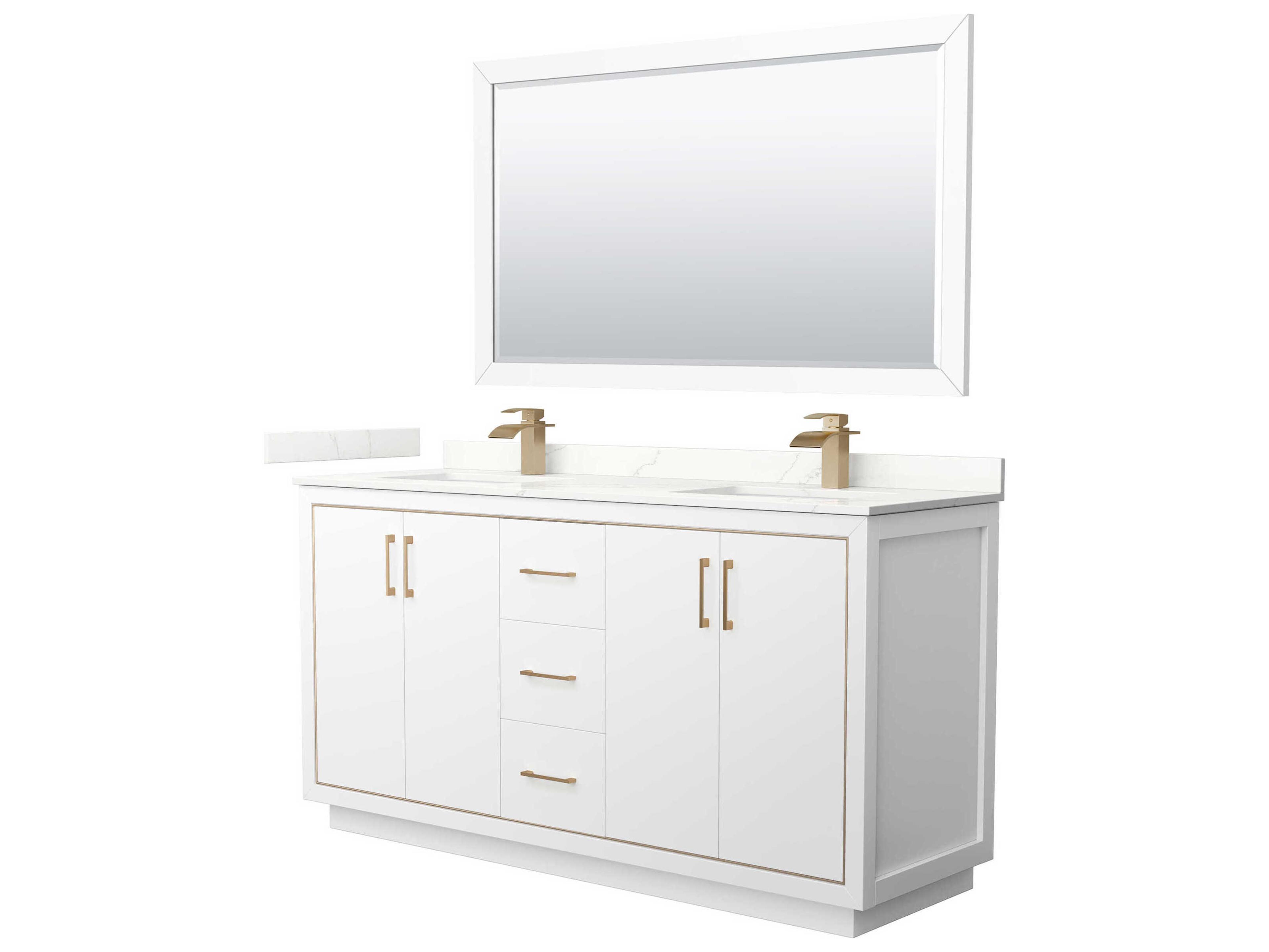 Wyndham Collection Icon 66" White Vanity with 58" Mirror