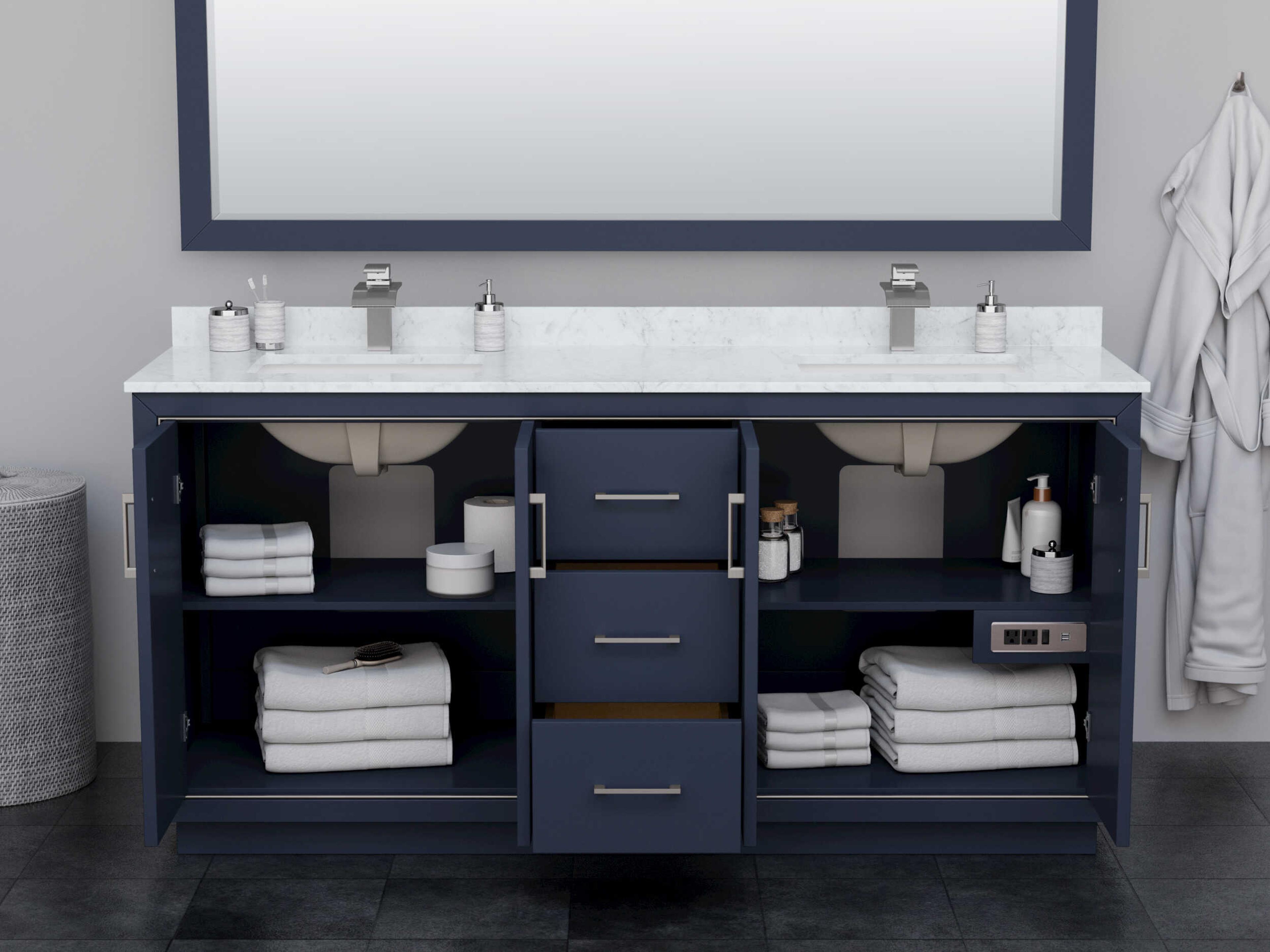 Wyndham Collection Icon 71" Dark Blue Vanity