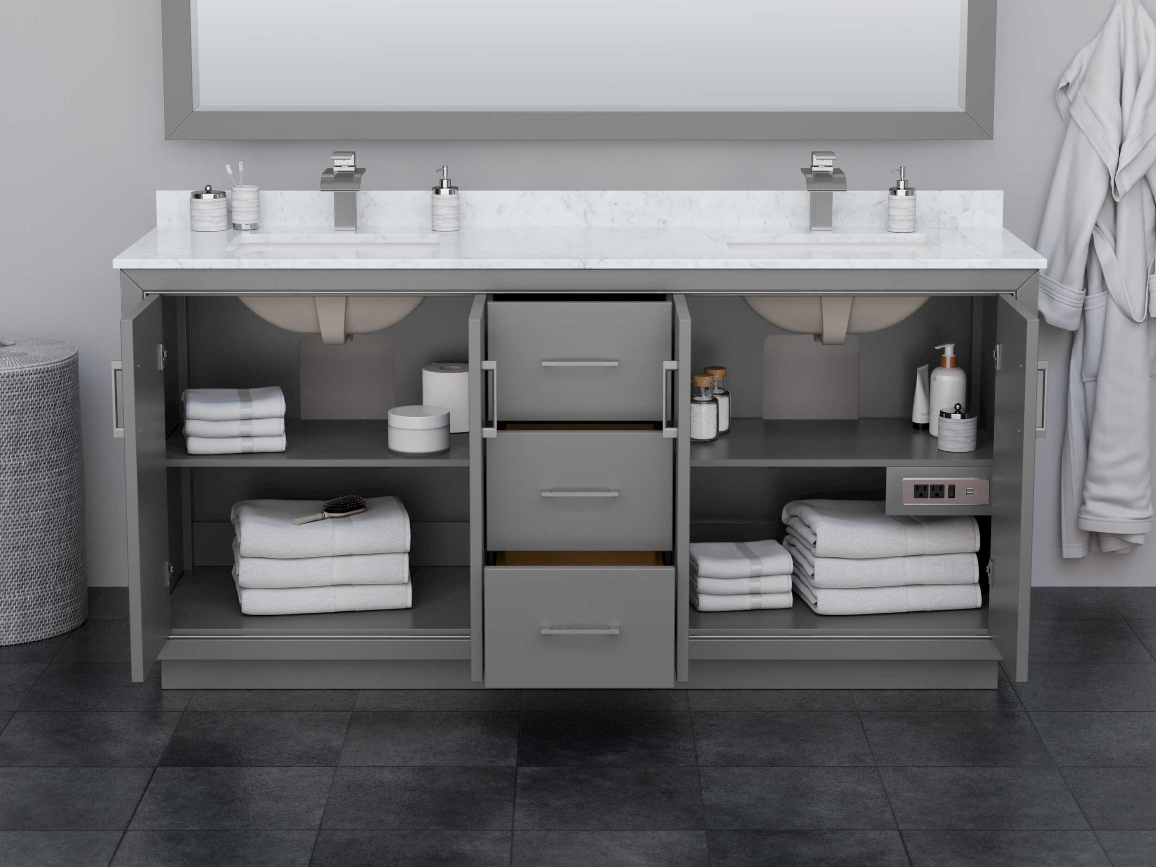 Wyndham Collection Icon 71" Dark Gray Vanity