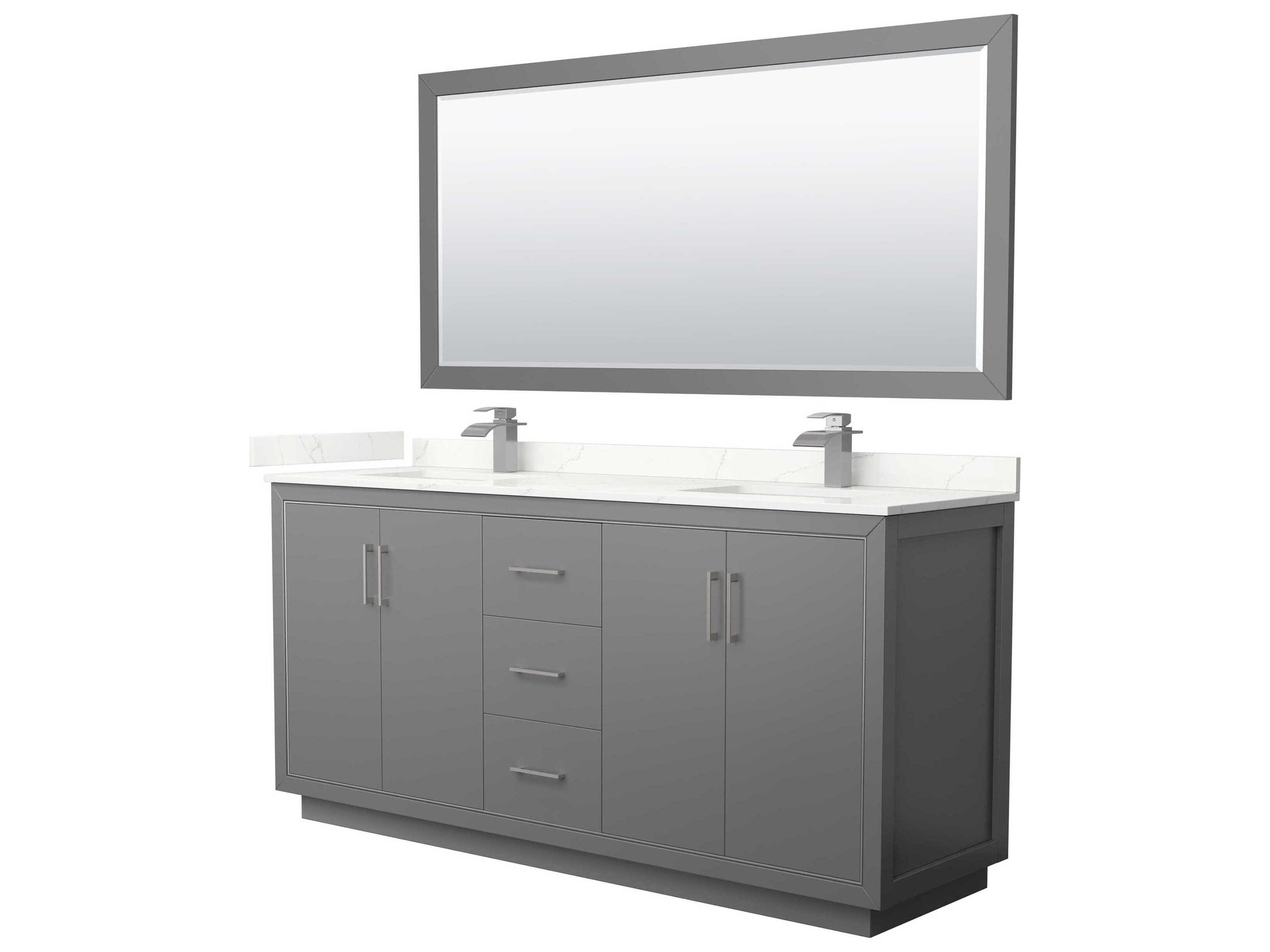 Icon 72" Dark Gray Vanity with 70" Mirror