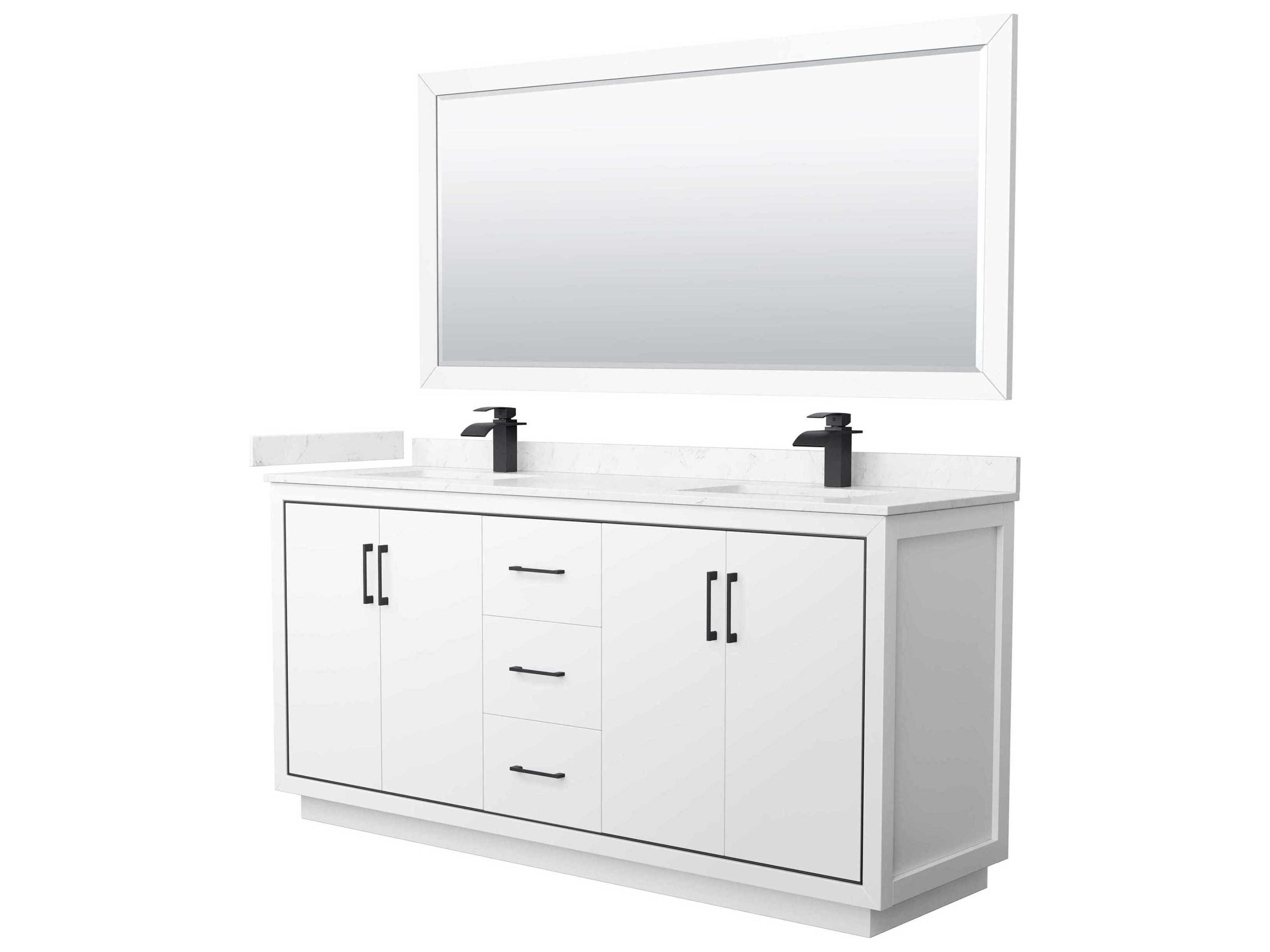 Icon 72" White Vanity with 70" Mirror