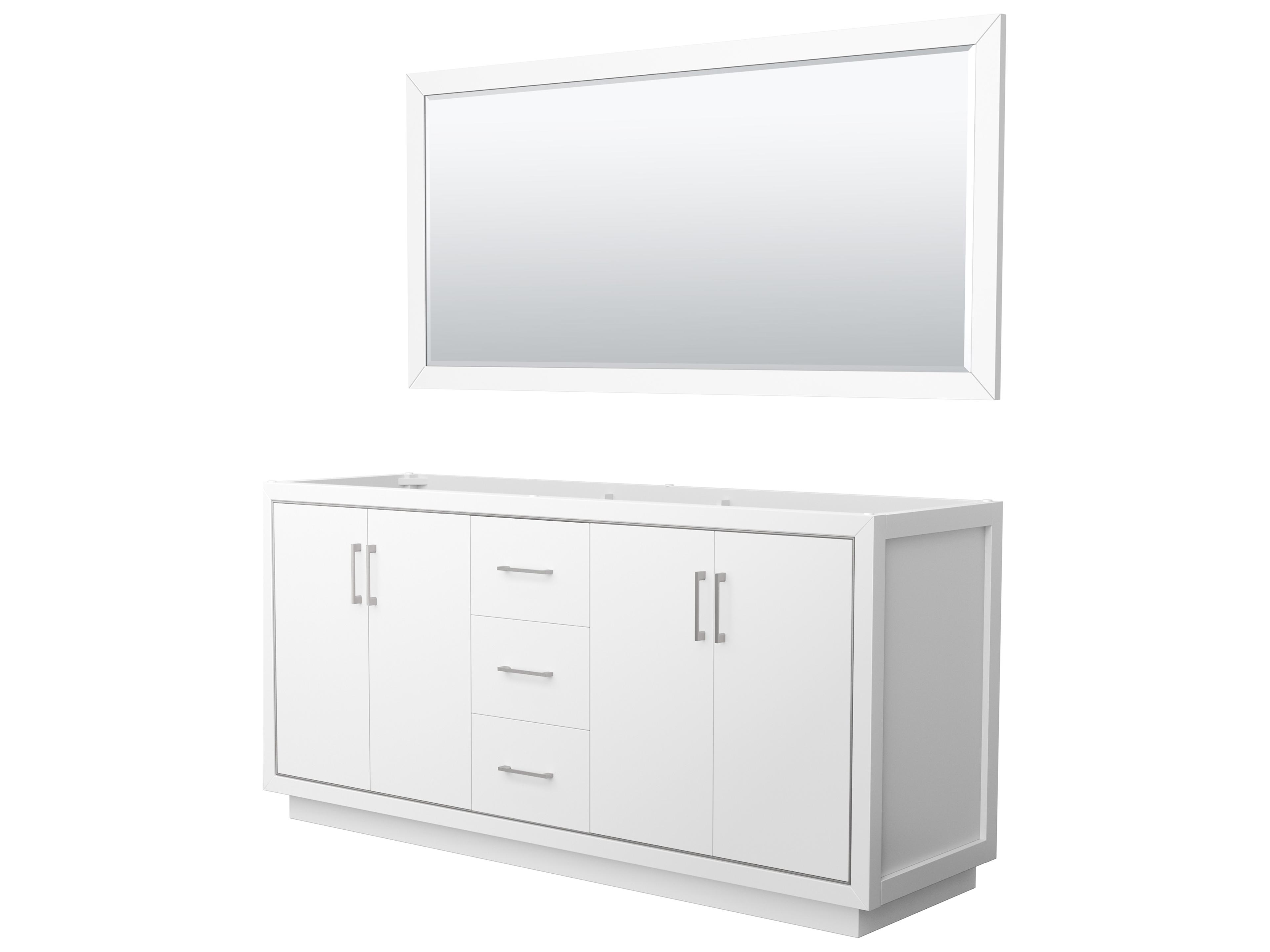 Wyndham Collection Icon 71" White Vanity with 70" Mirror