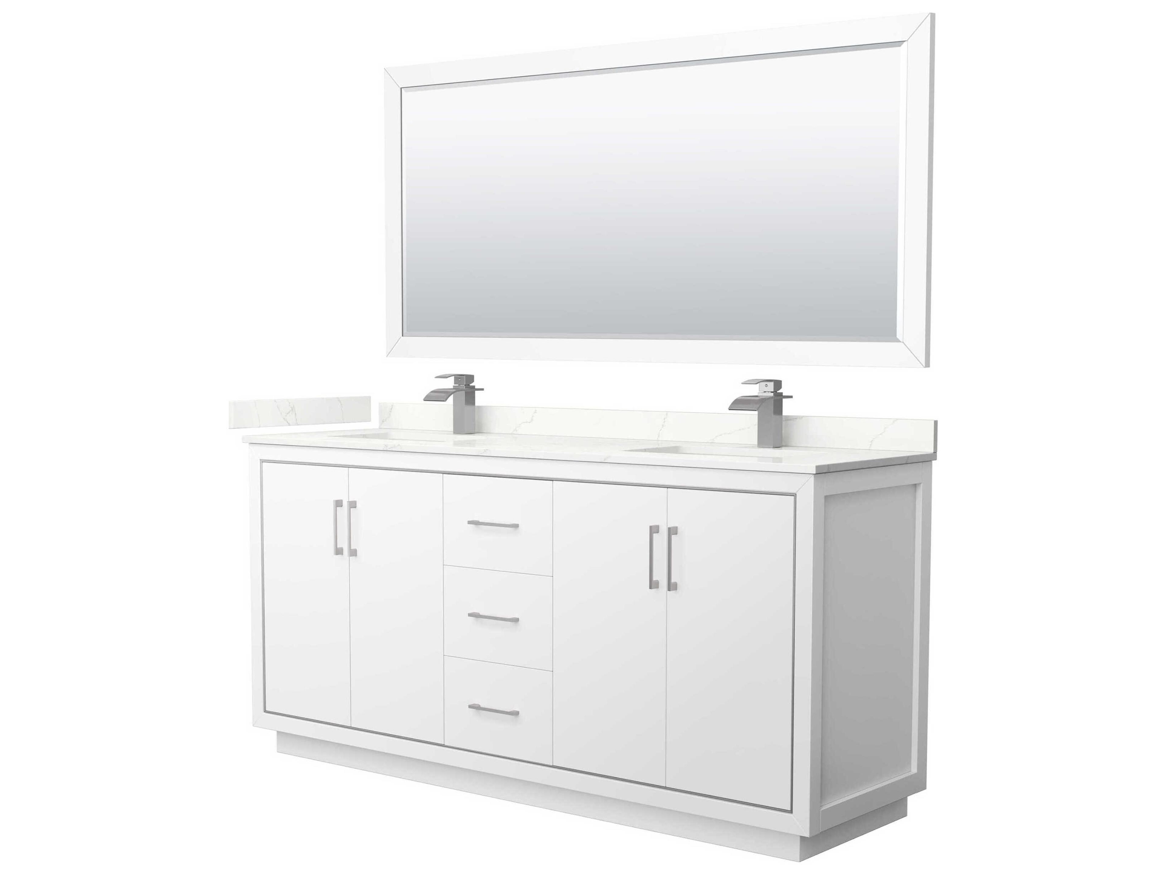 Icon 72" White Vanity with 70" Mirror